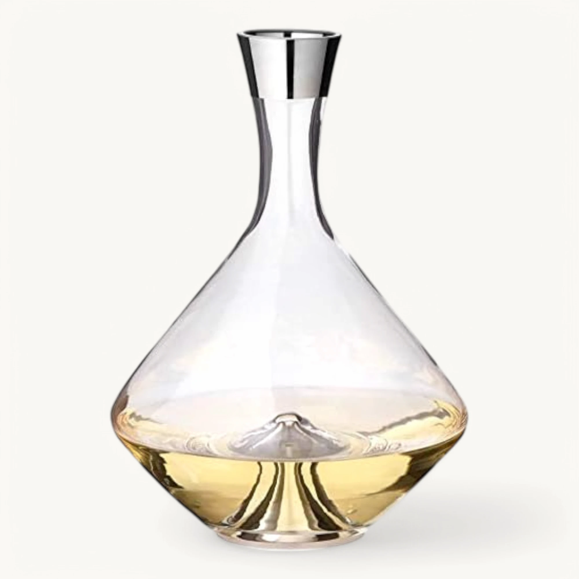 Karaffe Frederick (2,1 Liter), mundgeblasenes Kristallglas, Platinrand