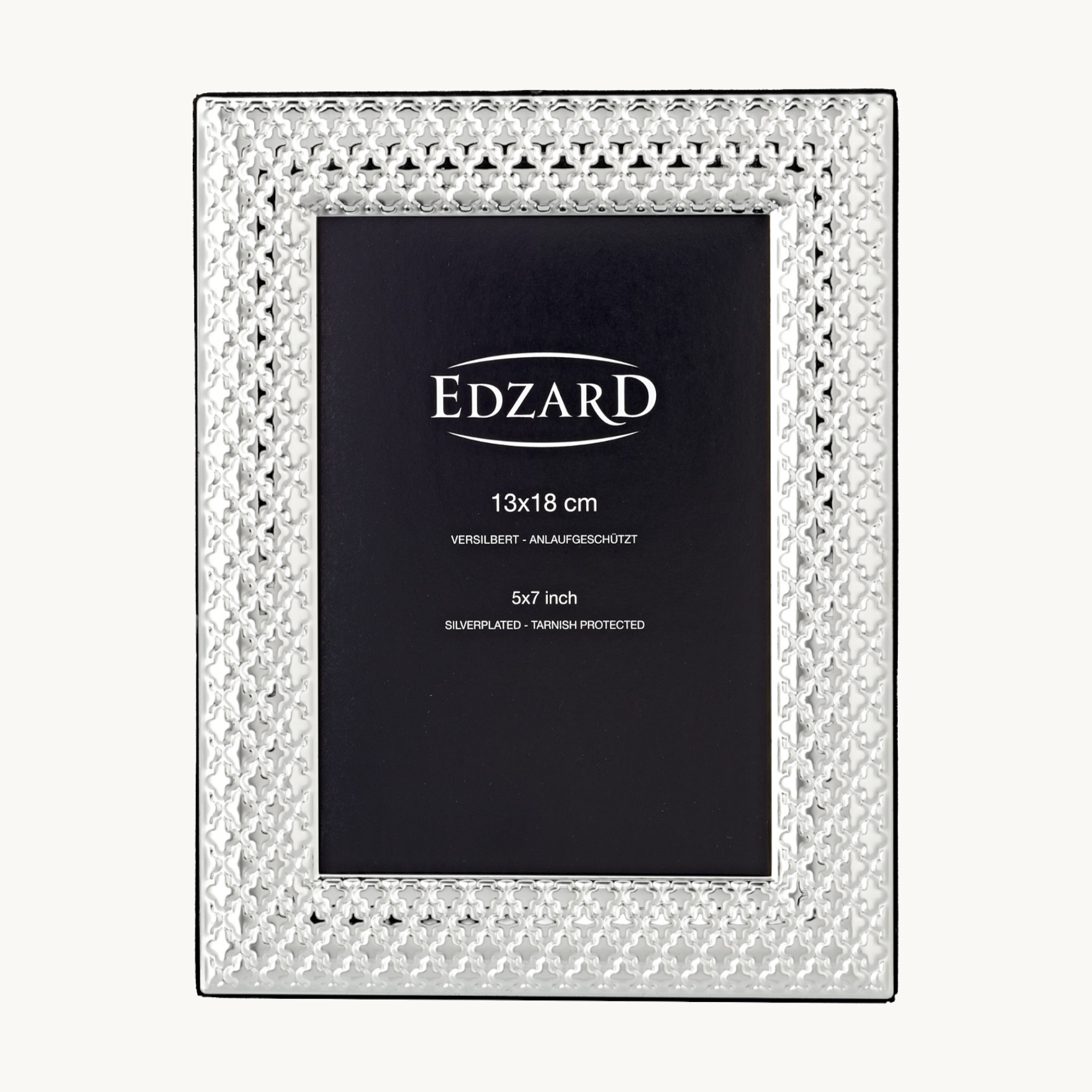 Fotorahmen Ruggiano für Foto 13 x 18 cm, gemustert, edel versilbert, anlaufgeschützt, mit 2 Aufhänger