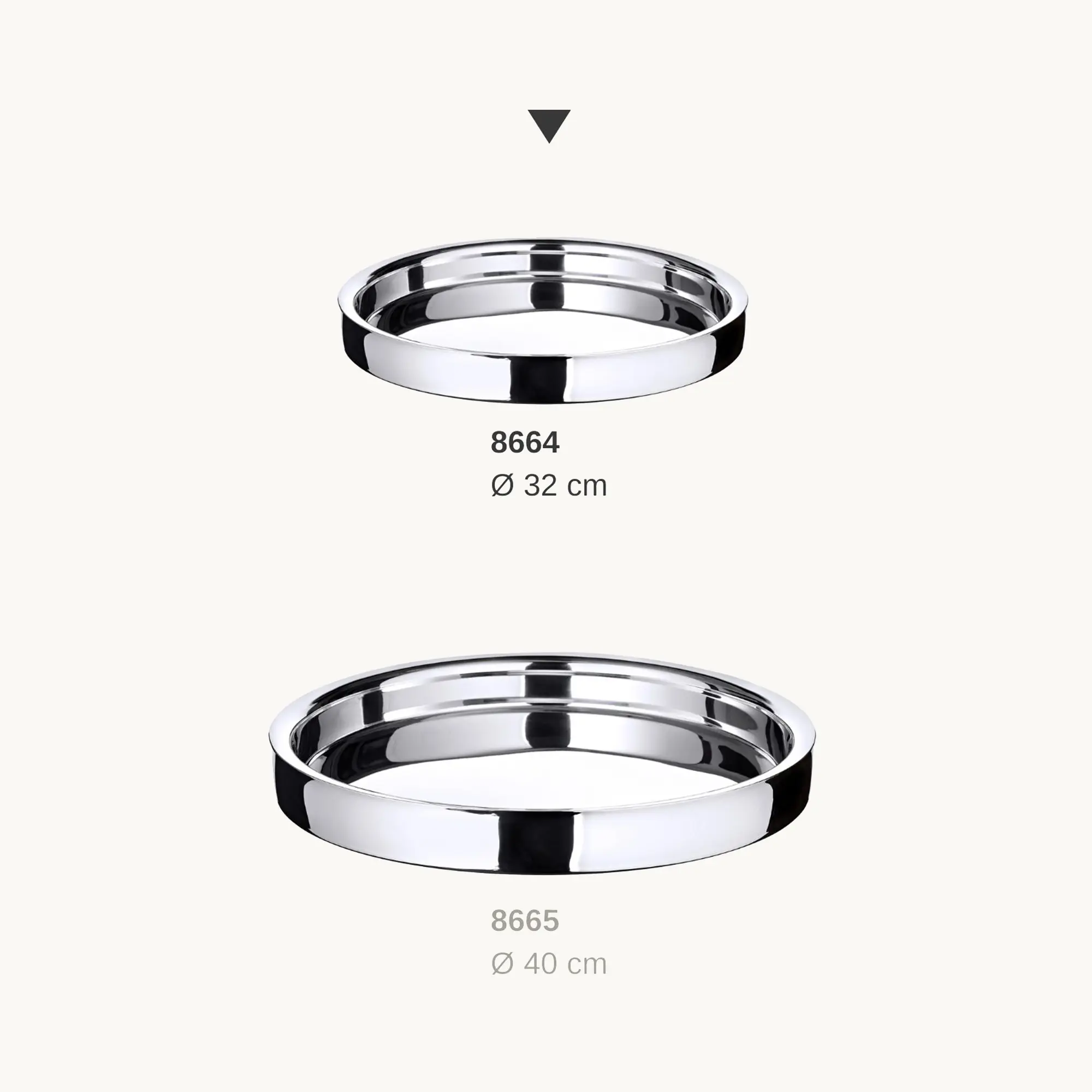 Tablett Alaska (ø 32 cm) rund, Edelstahl hochglanzpoliert, Serviertablett, Dekotablett Tablett Alaska (ø 32 cm) rund, Edelstahl hochglanzpoliert, Serviertablett, Dekotablett