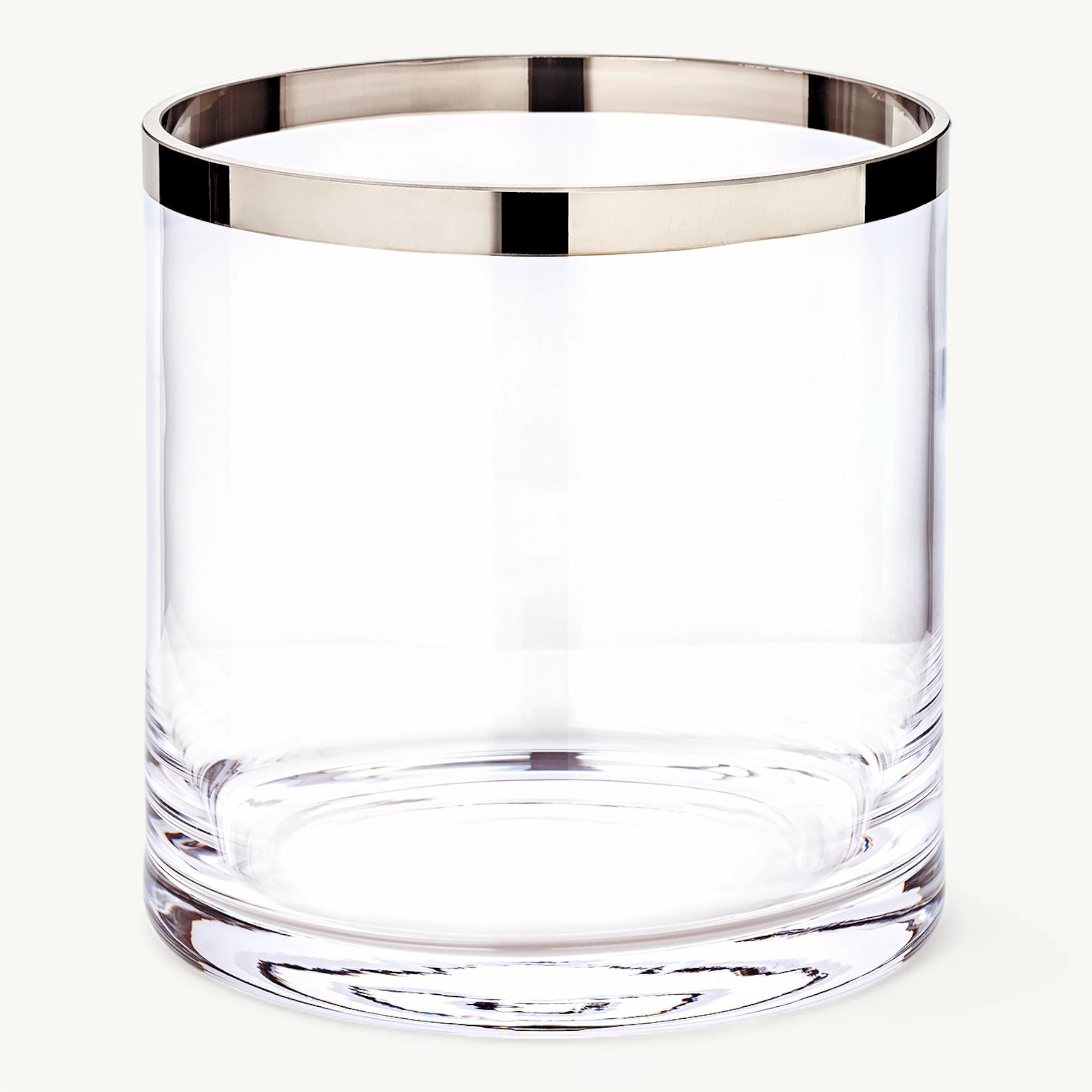 Windlicht Molly (Höhe 18 cm), mundgeblasenes Kristallglas mit Platinrand