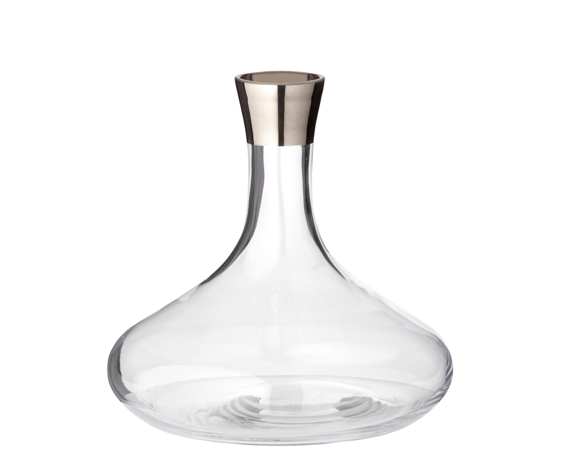 2. Wahl Karaffe Edward, mundgeblasenes Kristallglas mit Platinrand, Höhe 19 cm, 1,6 Liter