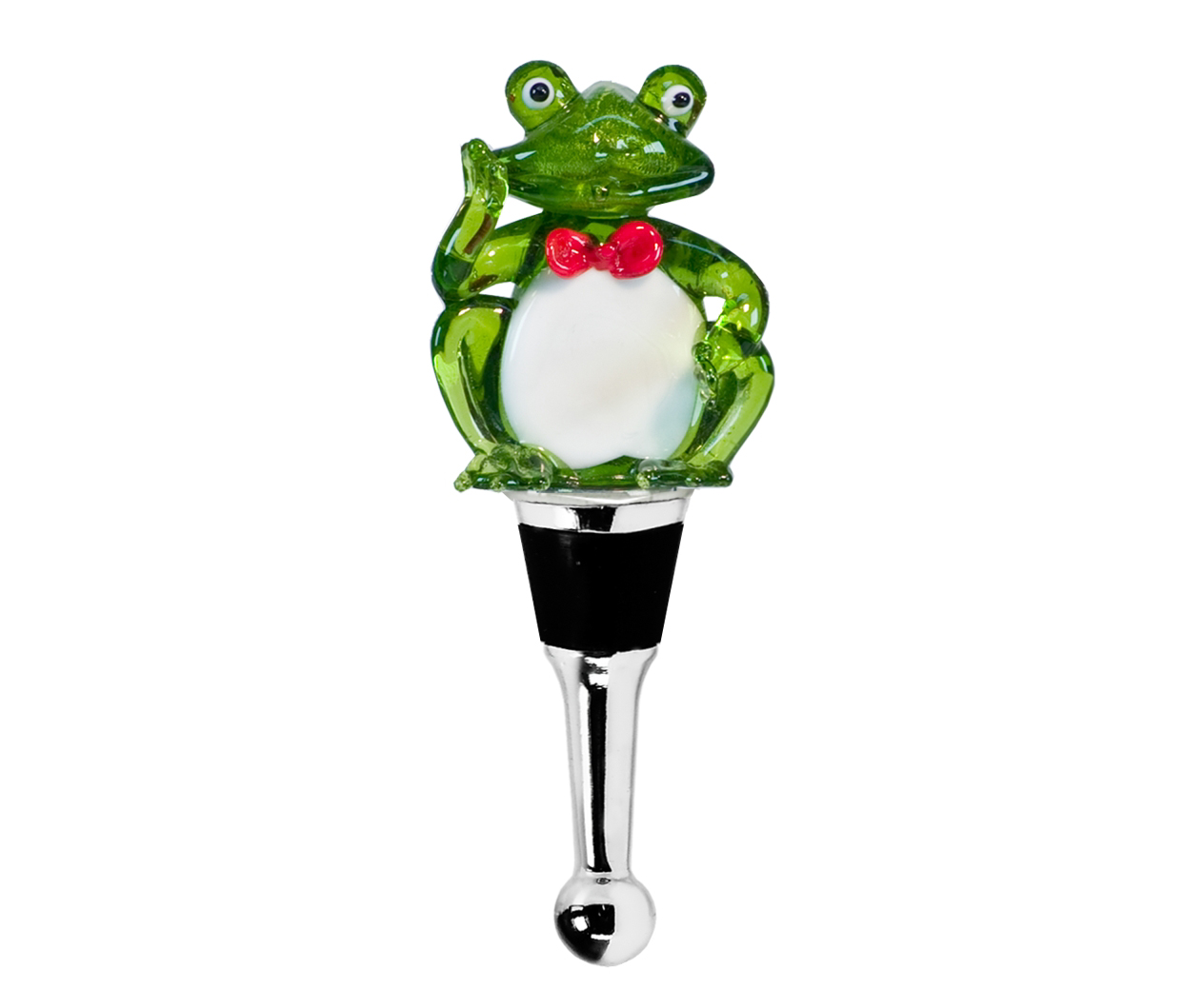 Flaschenverschluss Frosch (Höhe 12 cm), mit Frosch-Figur, Muranoglas-Art, Handarbeit