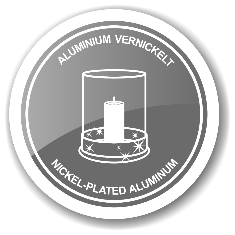 SALE Tischleuchter Hugo (Höhe 15 cm, Länge 38 cm), silberfarben, Aluminium vernickelt, für 4 Kerzen