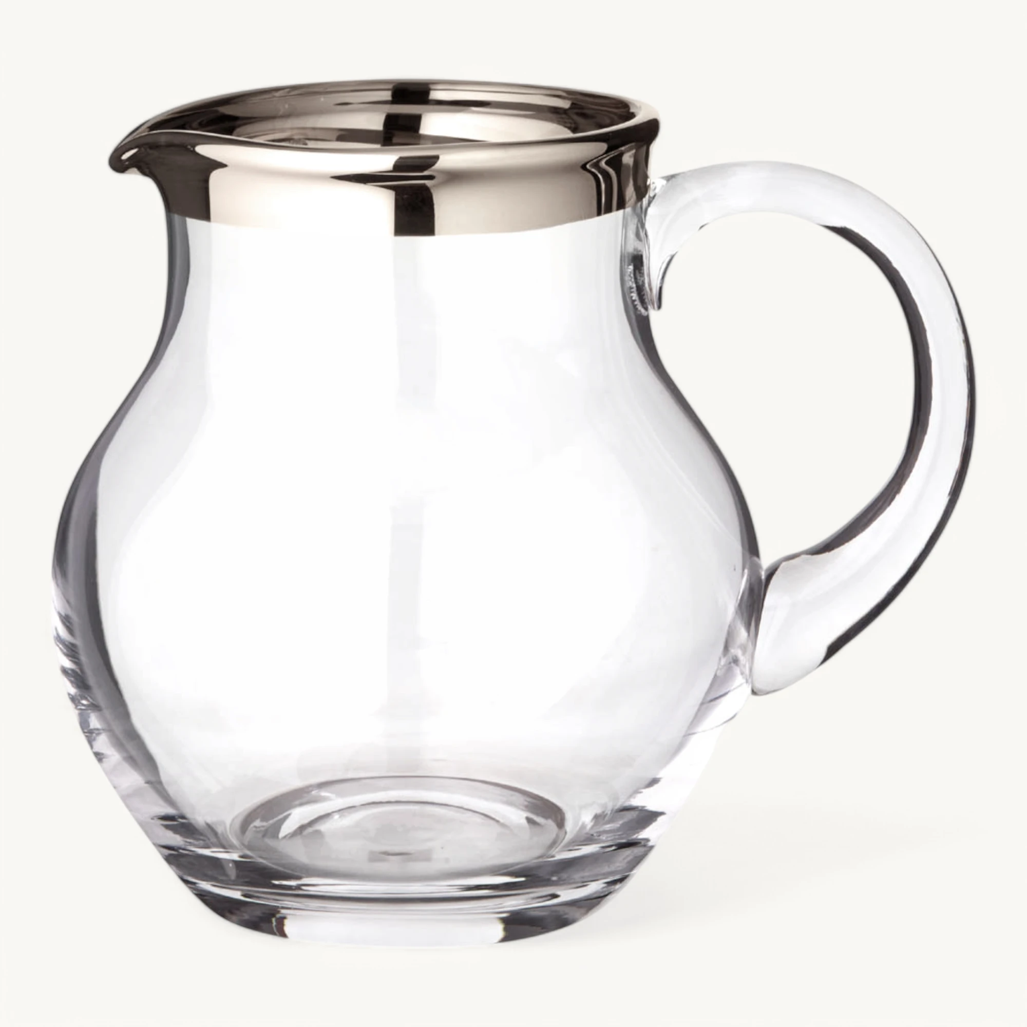 Krug Olivia (1,5 Liter), mundgeblasenes Kristallglas, Platinrand