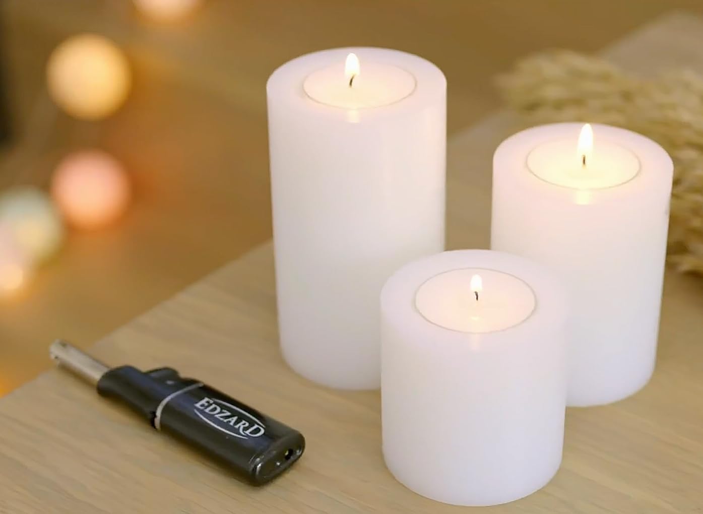 3 Stück Mini-Stabfeuerzeug, schwarz mit Edzard Logo, Länge 11 cm, nachfüllbar