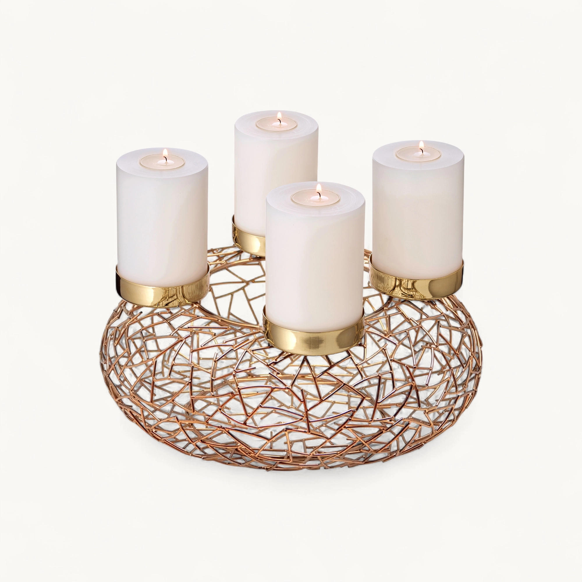 Adventskranz Milano (ø 34 cm), kupferfarben, Edelstahl