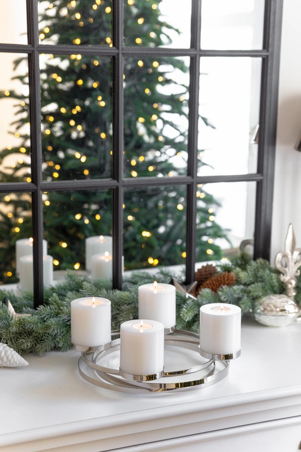 2. Wahl Adventskranz Annabel (ø 34 cm), Edelstahl hochglanzpoliert, silberfarben 2. Wahl Adventskranz Annabel (ø 34 cm), Edelstahl hochglanzpoliert, silberfarben