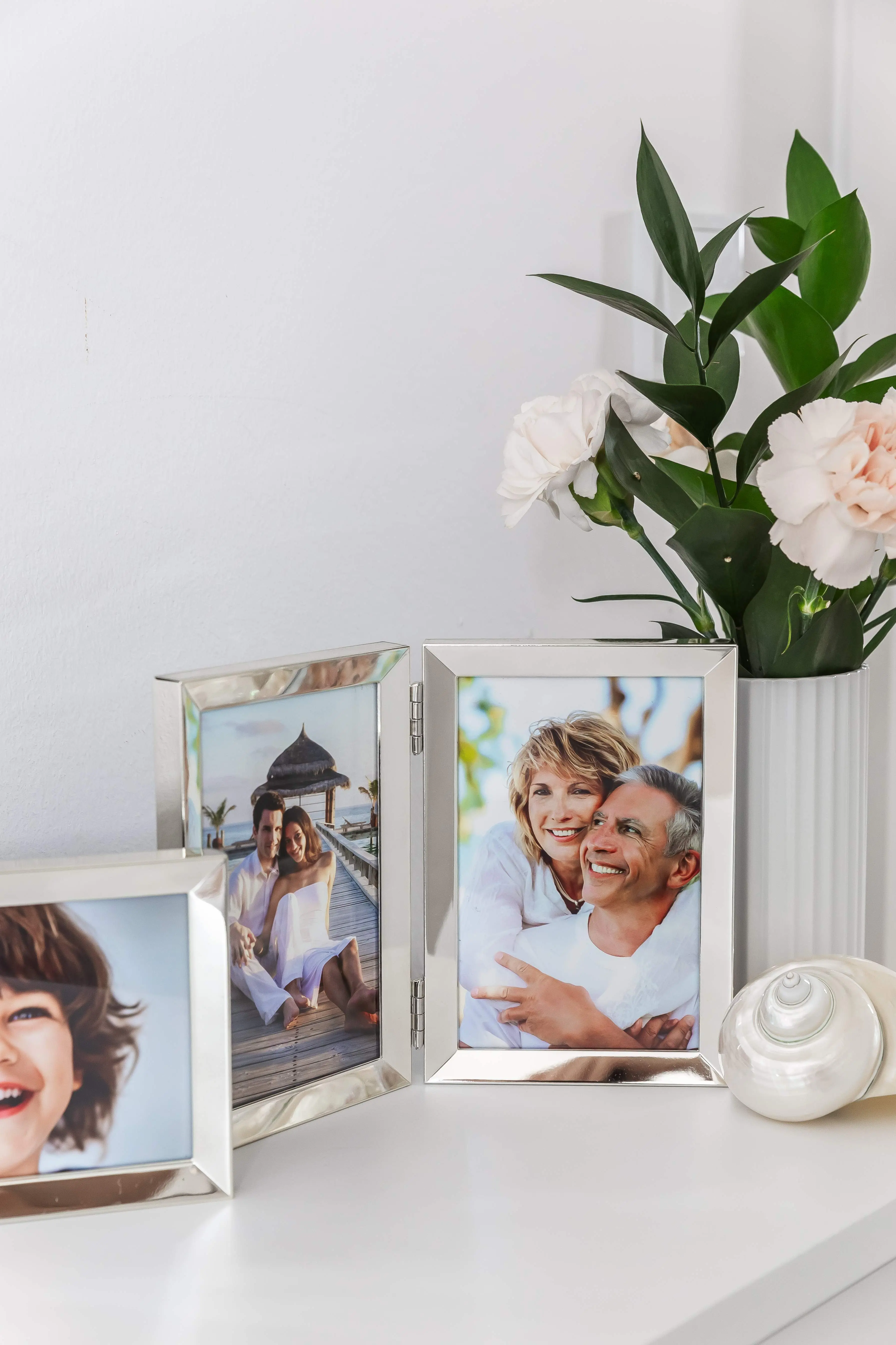 Doppelrahmen Livorno (10x15 cm) vertikal, edel versilbert, anlaufgeschützt