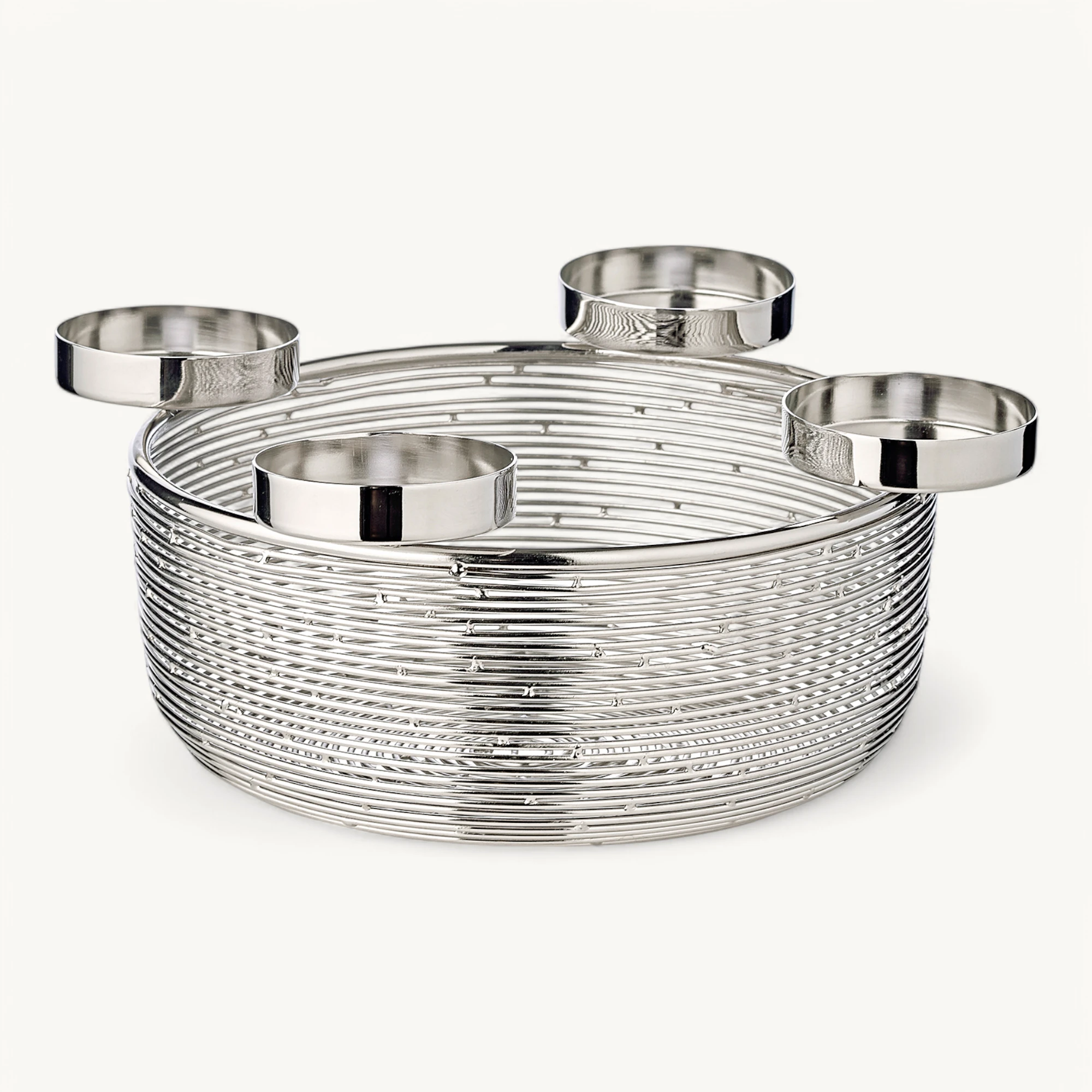 Adventskranz Rio (ø 25,5 cm), silberfarben, hochglanzpoliert, Edelstahl vernickelt Adventskranz Rio (ø 25,5 cm), silberfarben, hochglanzpoliert, Edelstahl vernickelt