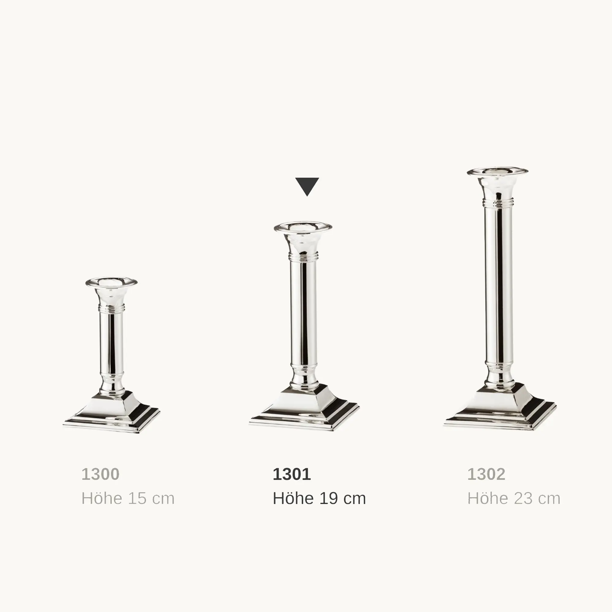 Kerzenleuchter Lincoln (Höhe 19 cm) für Stabkerze, edel versilbert, anlaufgeschützt
