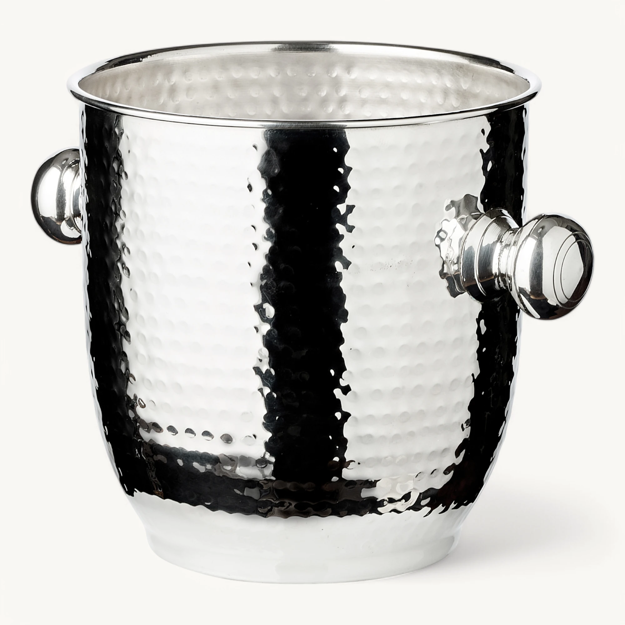 Flaschenkühler Alto (Höhe 20 cm, Ø 19 cm), gehämmert, edel versilbert, anlaufgeschützt
