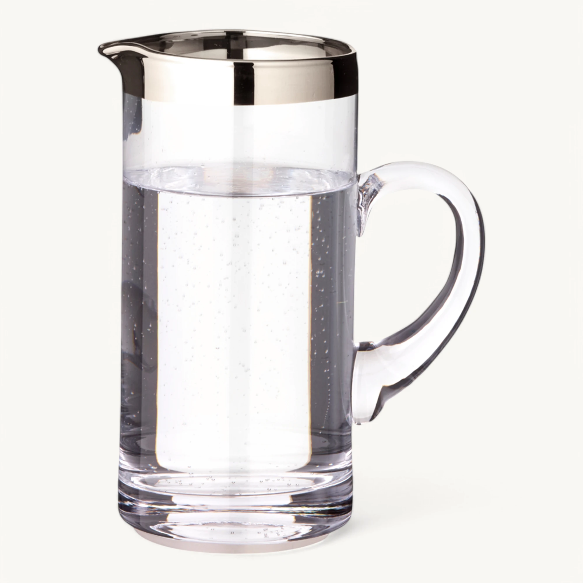 Krug Robert (1,0 Liter), mundgeblasenes Kristallglas, Platinrand