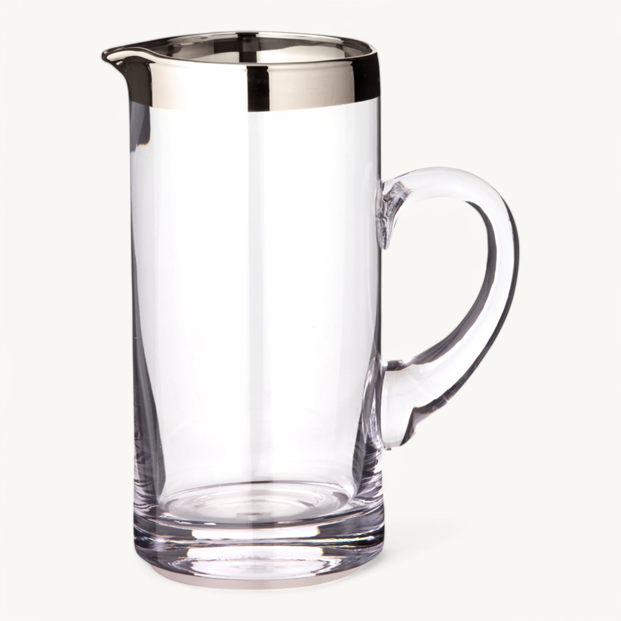 Krug Robert (1,0 Liter), mundgeblasenes Kristallglas, Platinrand
