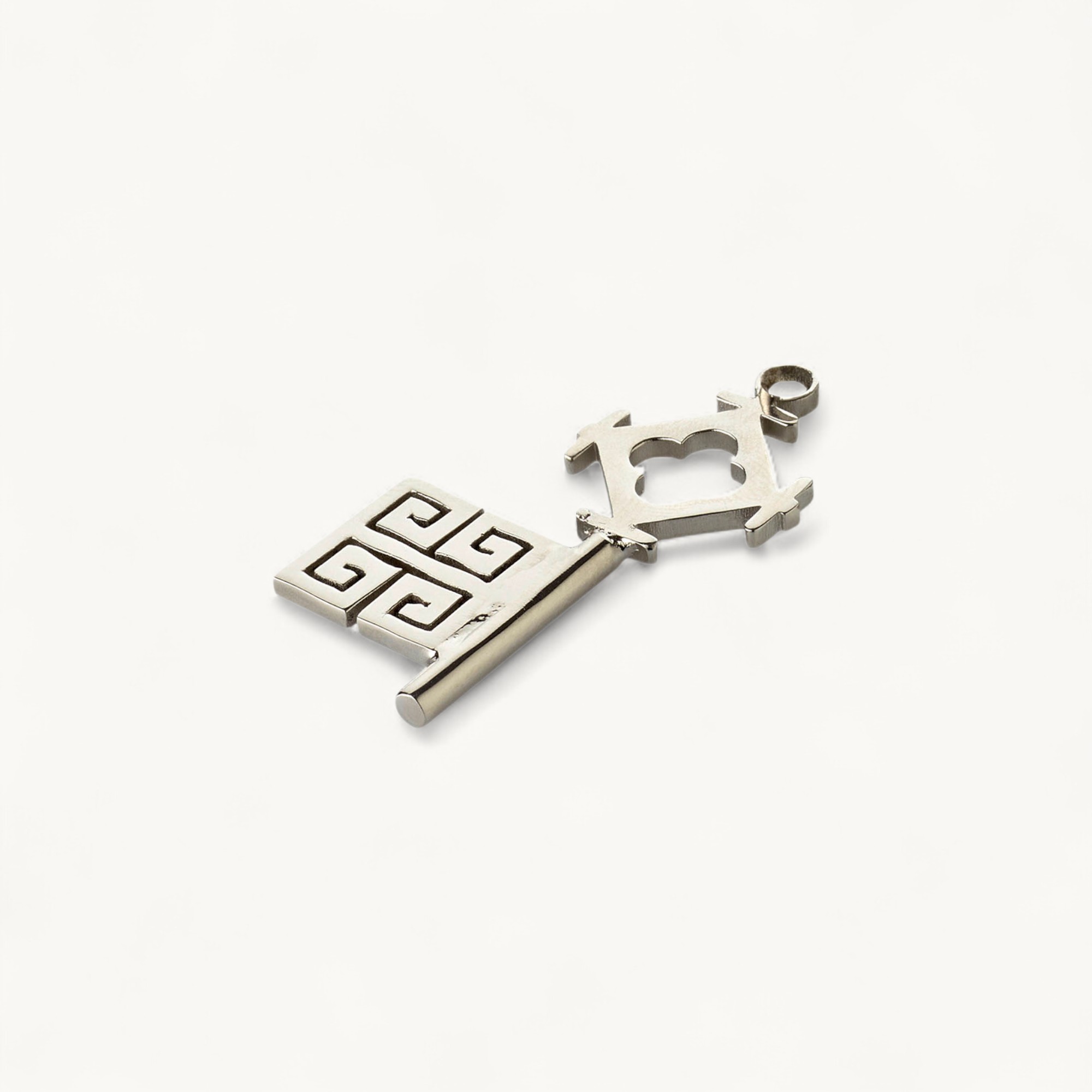 Bremer Schlüssel mit Kette, vernickelt, L 4,5 cm Bremer Schlüssel mit Kette, vernickelt, L 4,5 cm