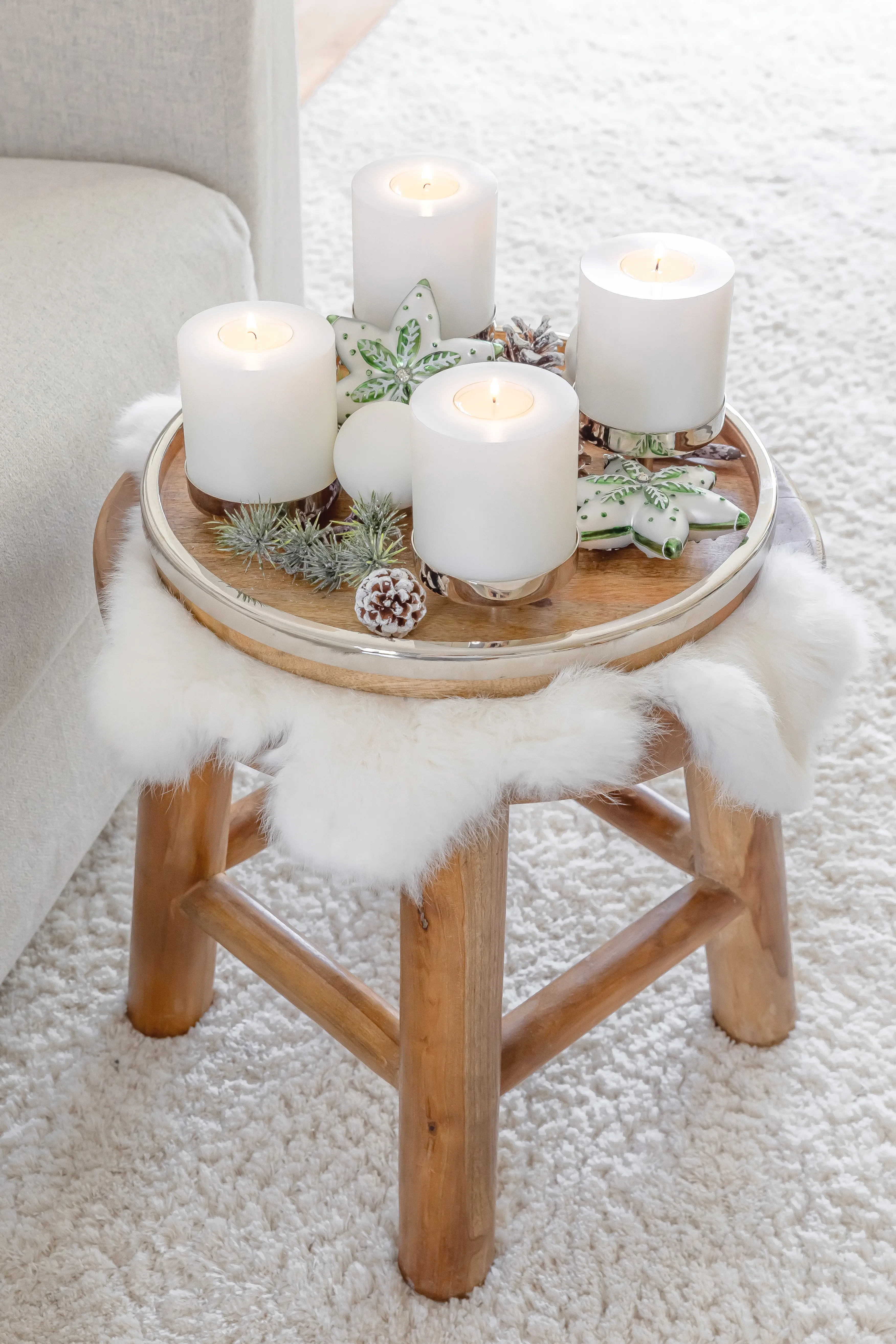 Dauerkerze Cornelius (Höhe 6 cm, ø 8 cm), weiß, Teelichthalter hitzebeständig 90°