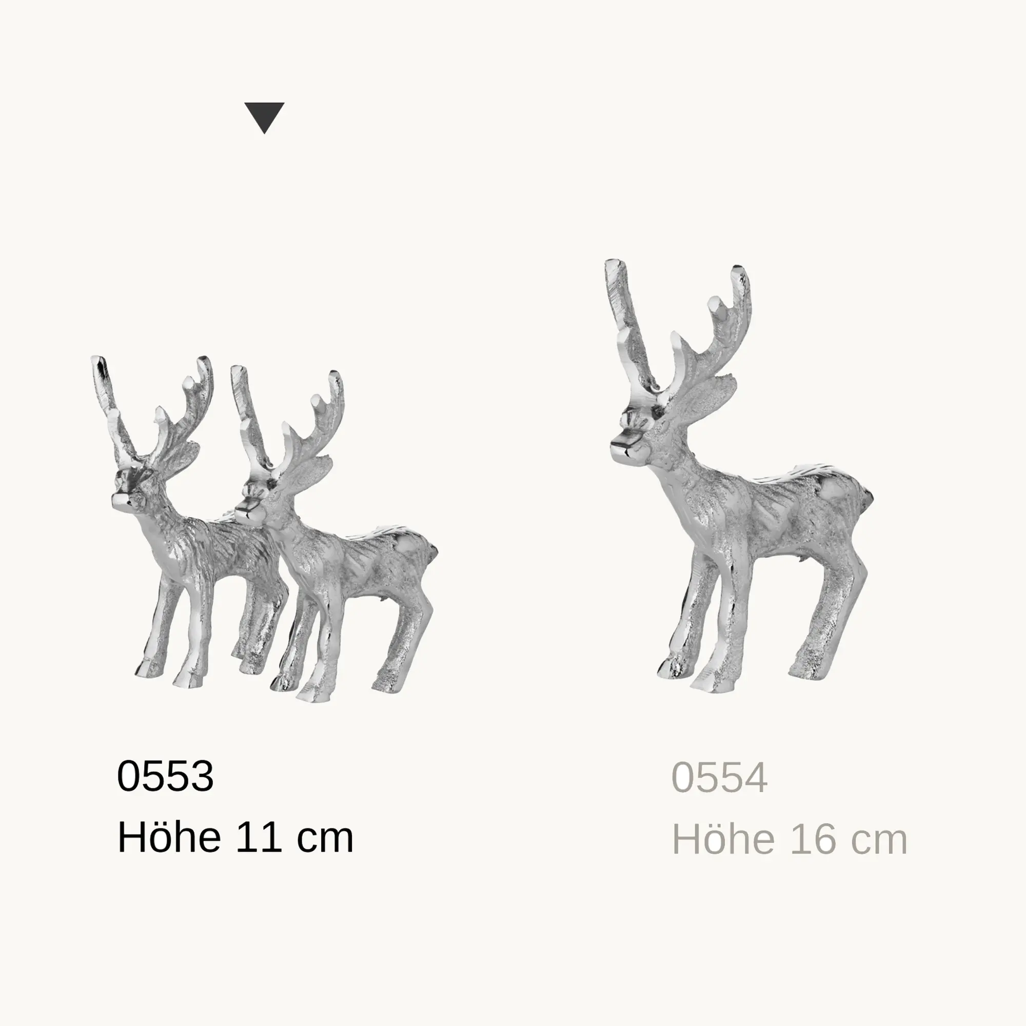 SALE 2er Set Dekofigur Hirsch Malik (Höhe 11 cm), Aluminium vernickelt, silberfarben, Weihnachtsdeko SALE 2er Set Dekofigur Hirsch Malik (Höhe 11 cm), Aluminium vernickelt, silberfarben, Weihnachtsdeko