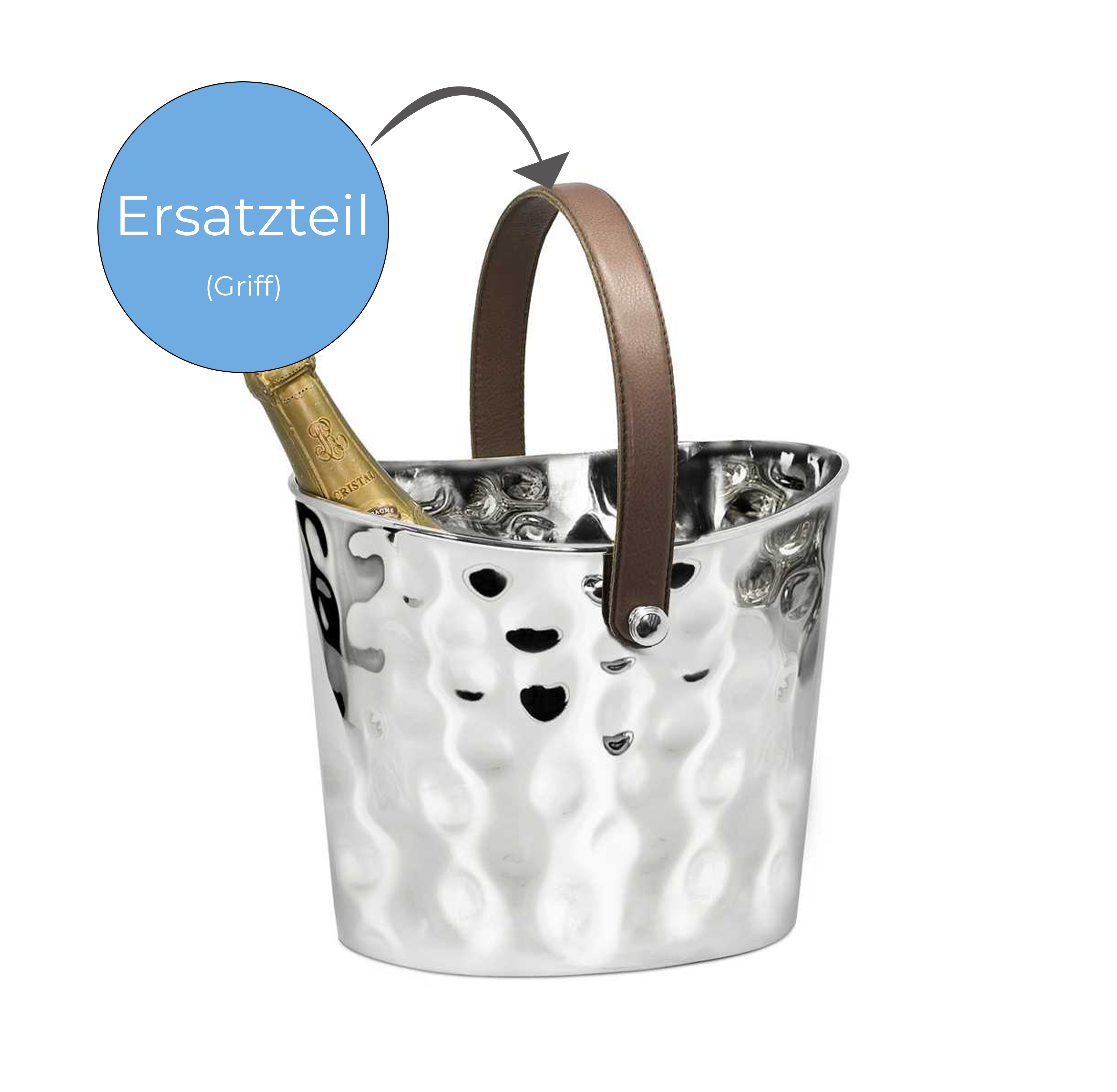 0962 Ledergriff braun für große Gilberts, L 50 cm