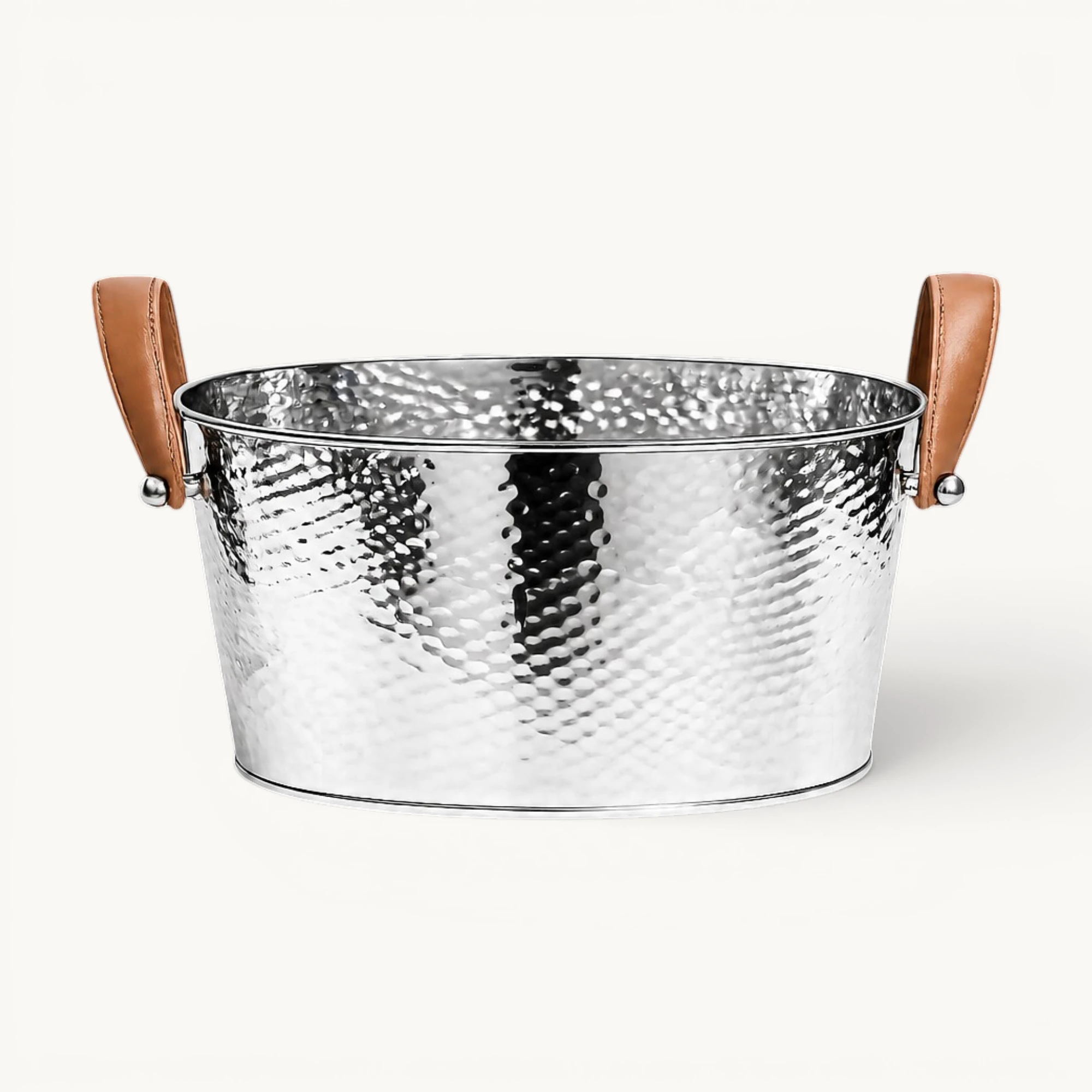 Champagner Schale Gavin, vernickelt, gehämmert 39x29x19 cm