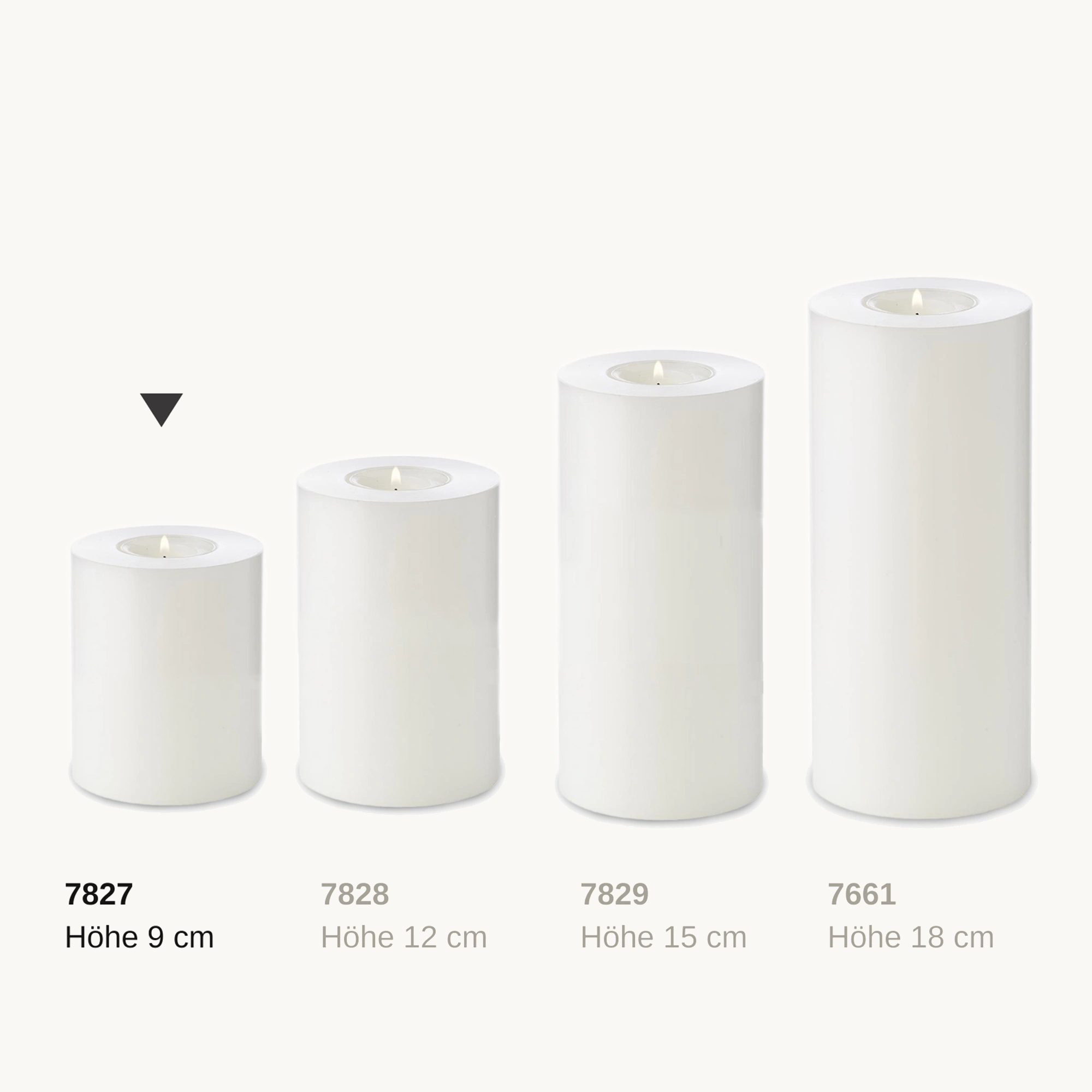 Dauerkerze Cornelius (Höhe 9 cm, ø 8 cm), weiß, Teelichthalter hitzebeständig 90°