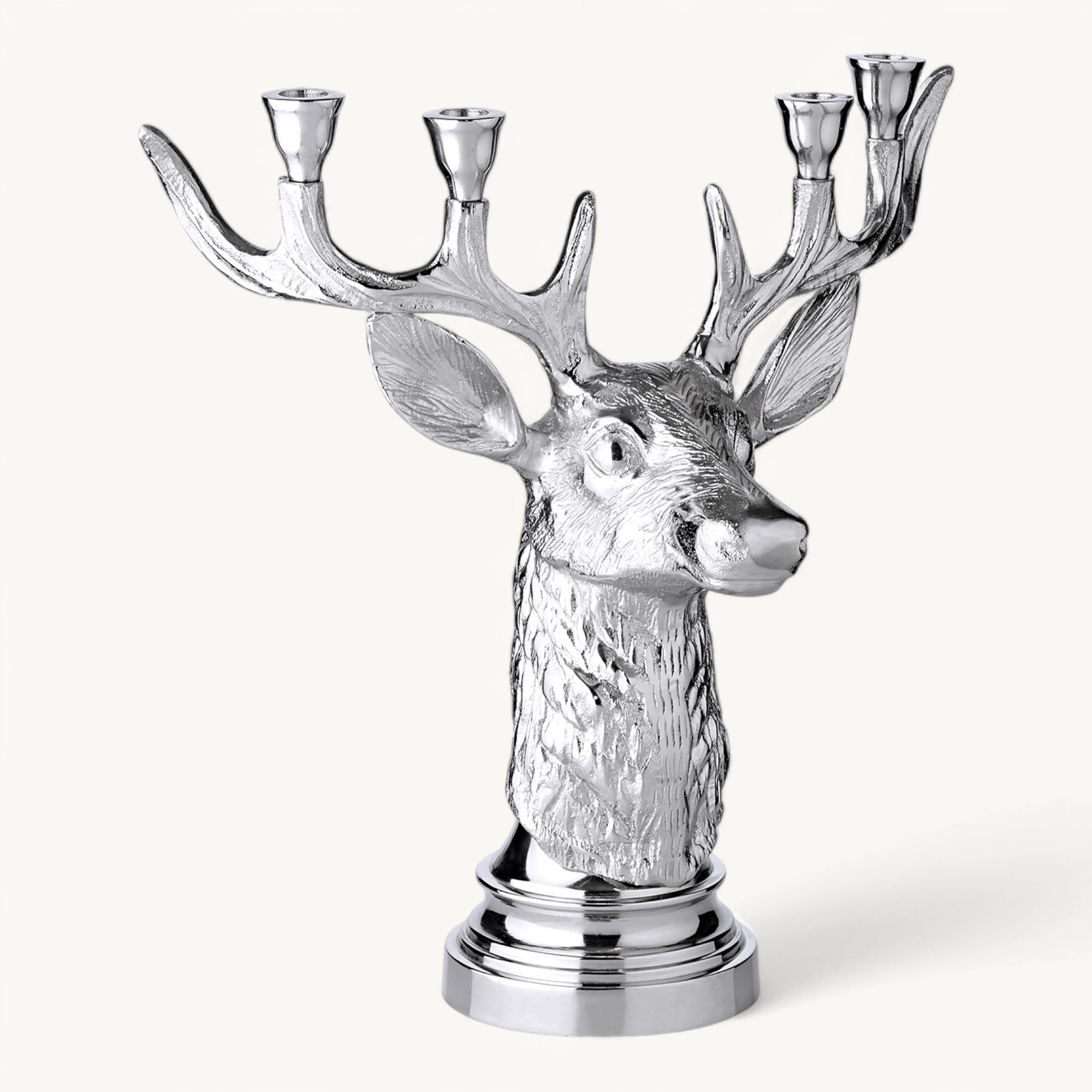 SALE Kerzenleuchter Kitu (Höhe 43,5 cm), silberfarben, Aluminium vernickelt, für 4 Stabkerzen