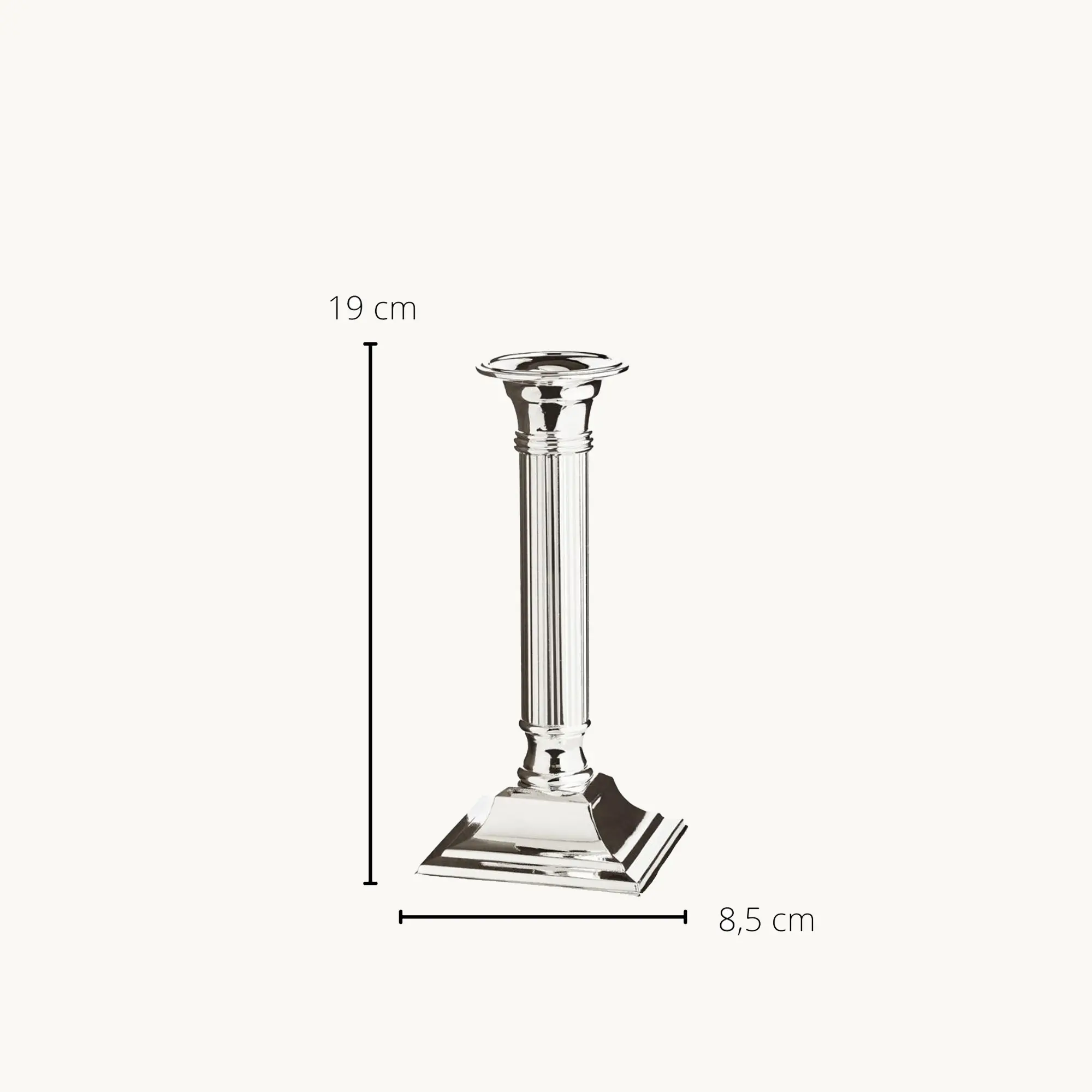 Kerzenleuchter Lincoln (H 19 cm) für Stabkerze, kannelierter Schaft, edel versilbert anlaufgeschützt Kerzenleuchter Lincoln (H 19 cm) für Stabkerze, kannelierter Schaft, edel versilbert anlaufgeschützt