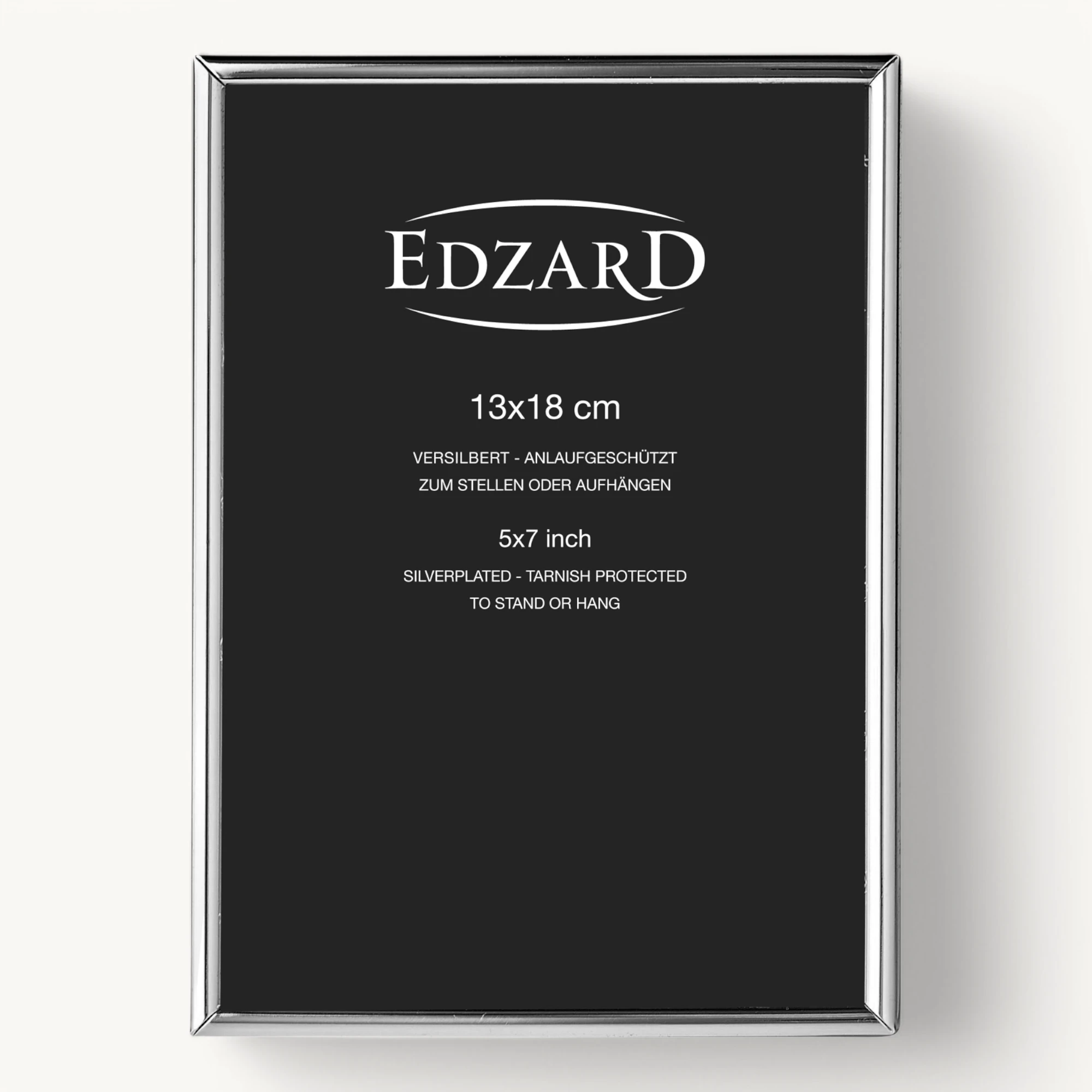 Bilderrahmen Genua (13x18 cm), edel versilbert, anlaufgeschützt, 2 Aufhänger