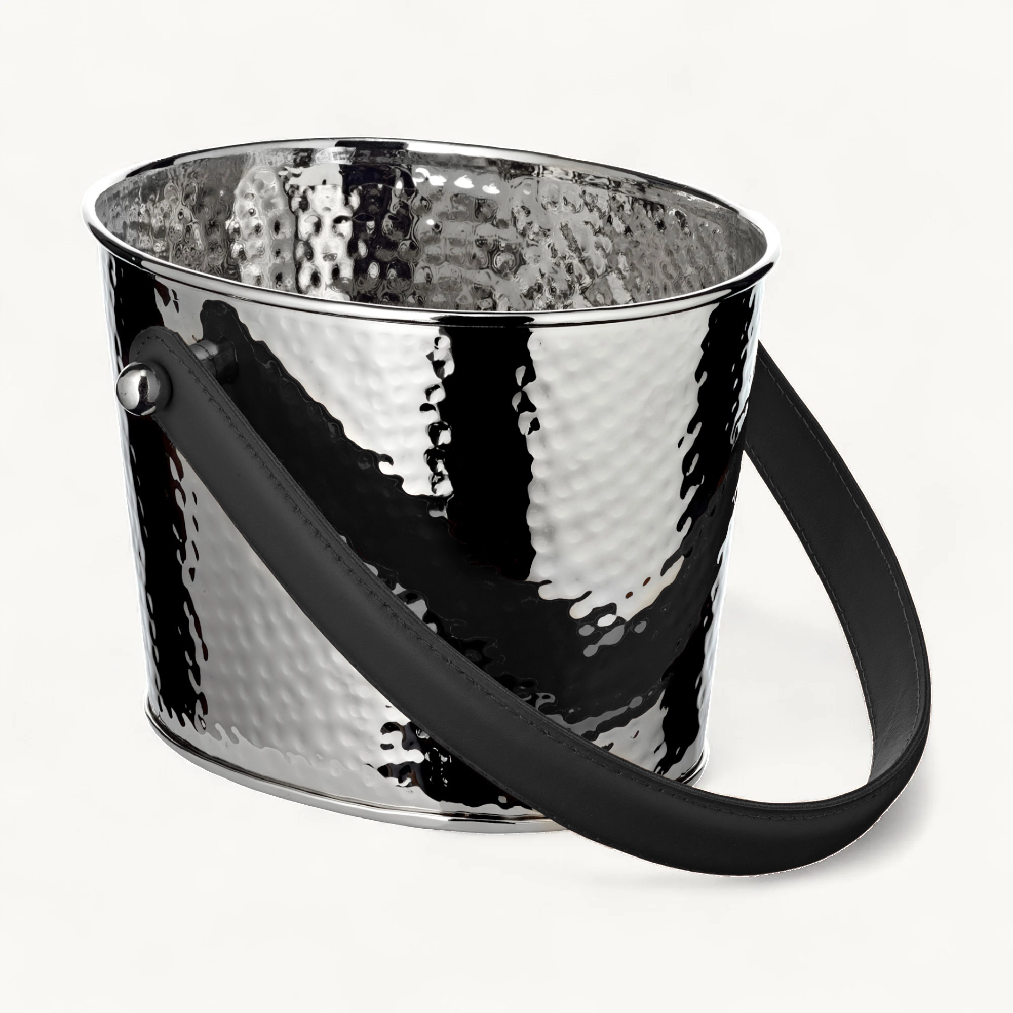 Sektkühler Gavin (23 x 18 cm, H 16 cm), gehämmert, Edelstahl, vernickelt