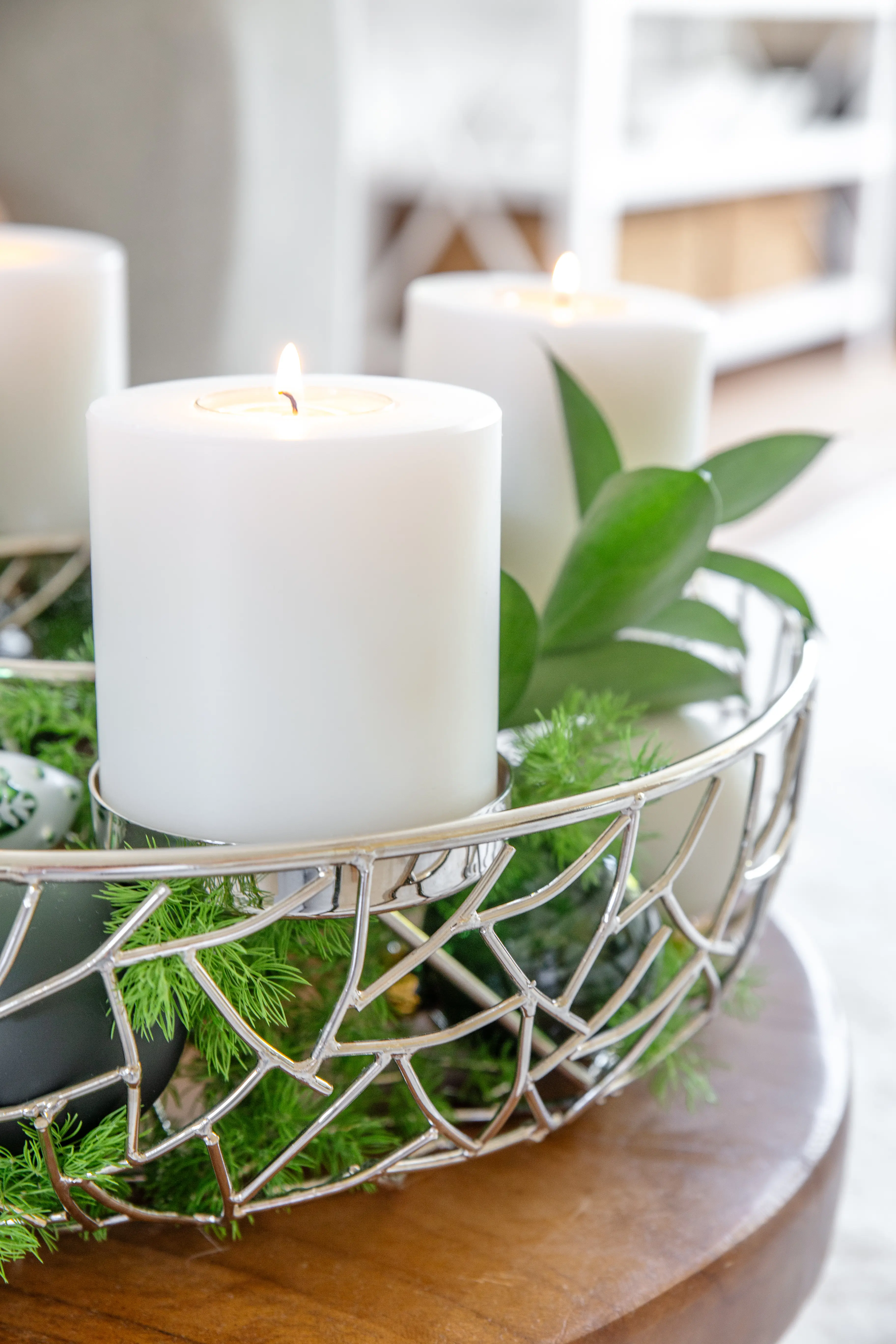 Dauerkerze Cornelius (Höhe 9 cm, ø 8 cm), weiß, Teelichthalter hitzebeständig 90°