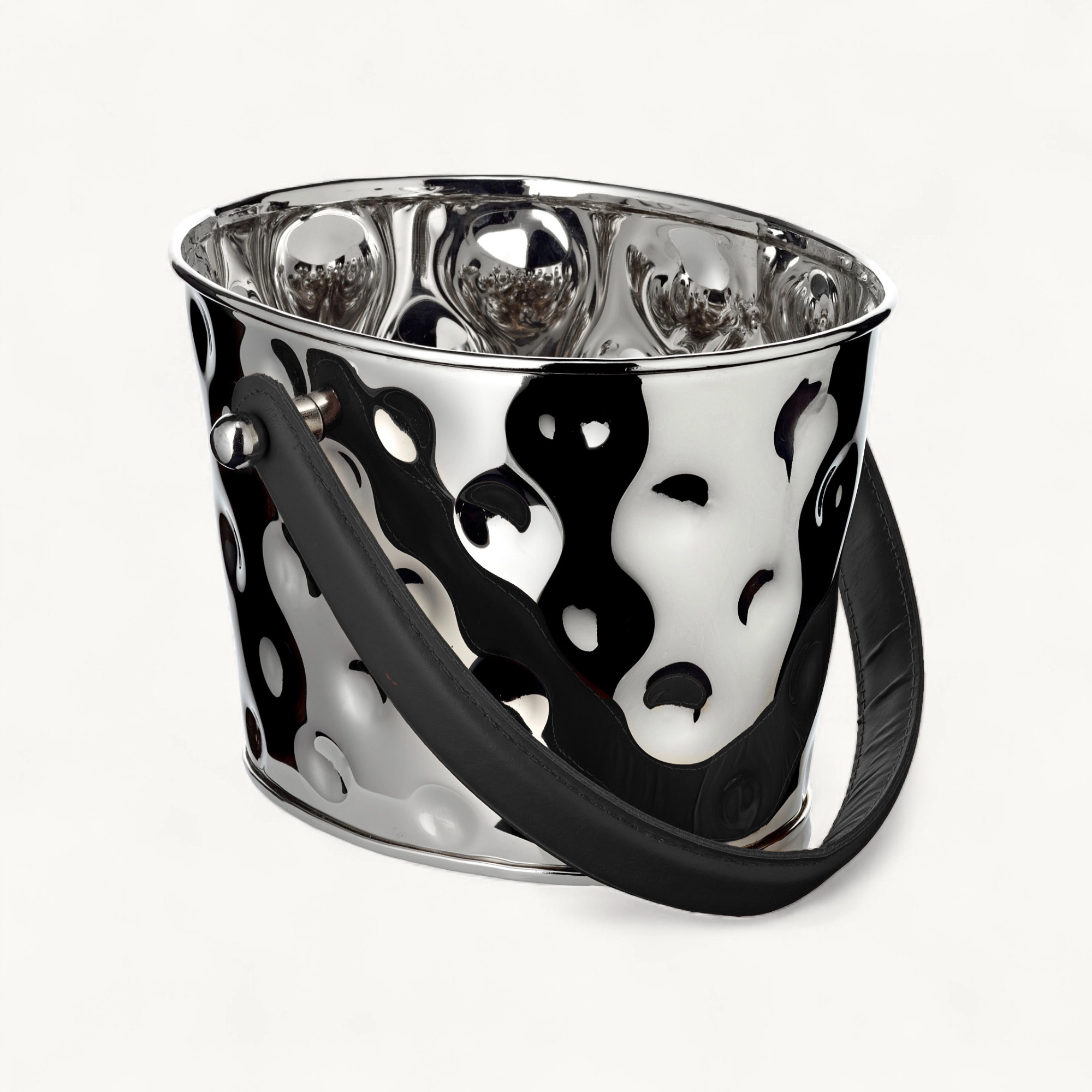 Sektkühler Gideon (23 x 18 cm, H 16 cm), gehämmert, Edelstahl, vernickelt