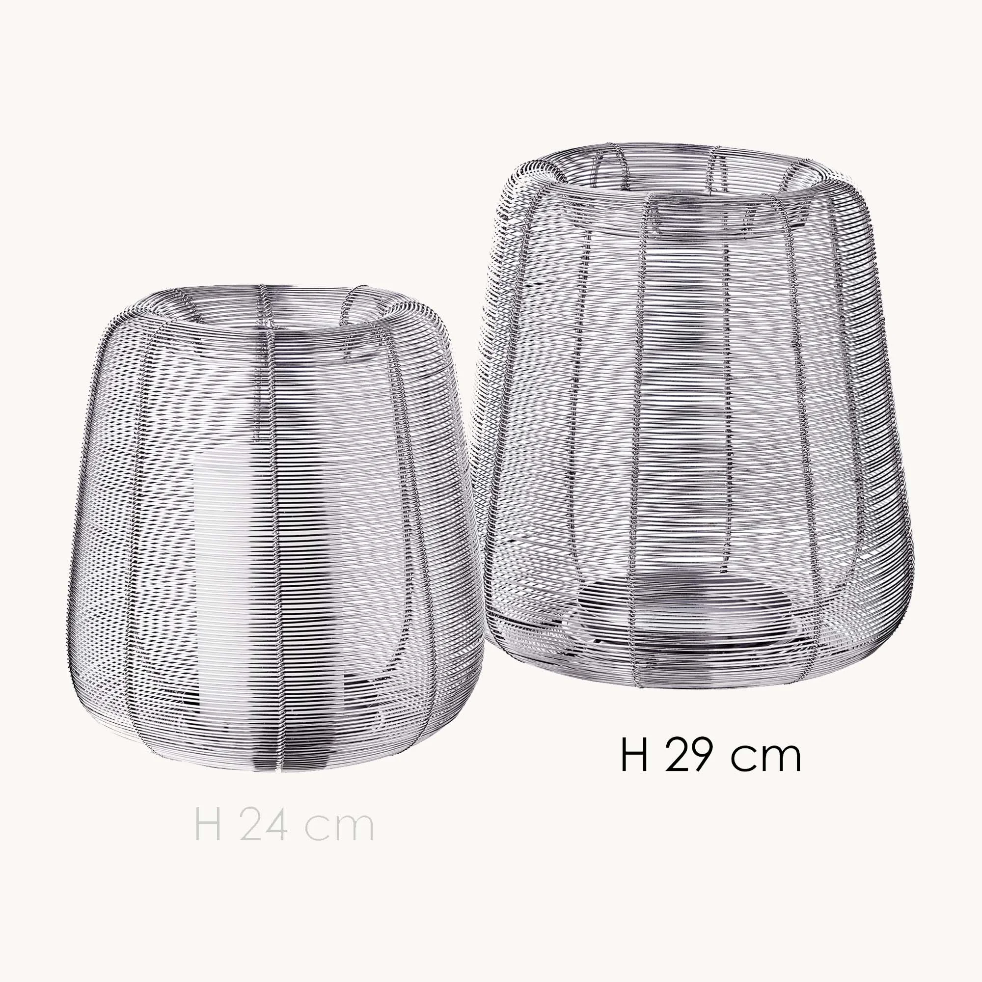 SALE Windlicht Kurt (Höhe 29 cm), silberfarben, vernickelter Edelstahl