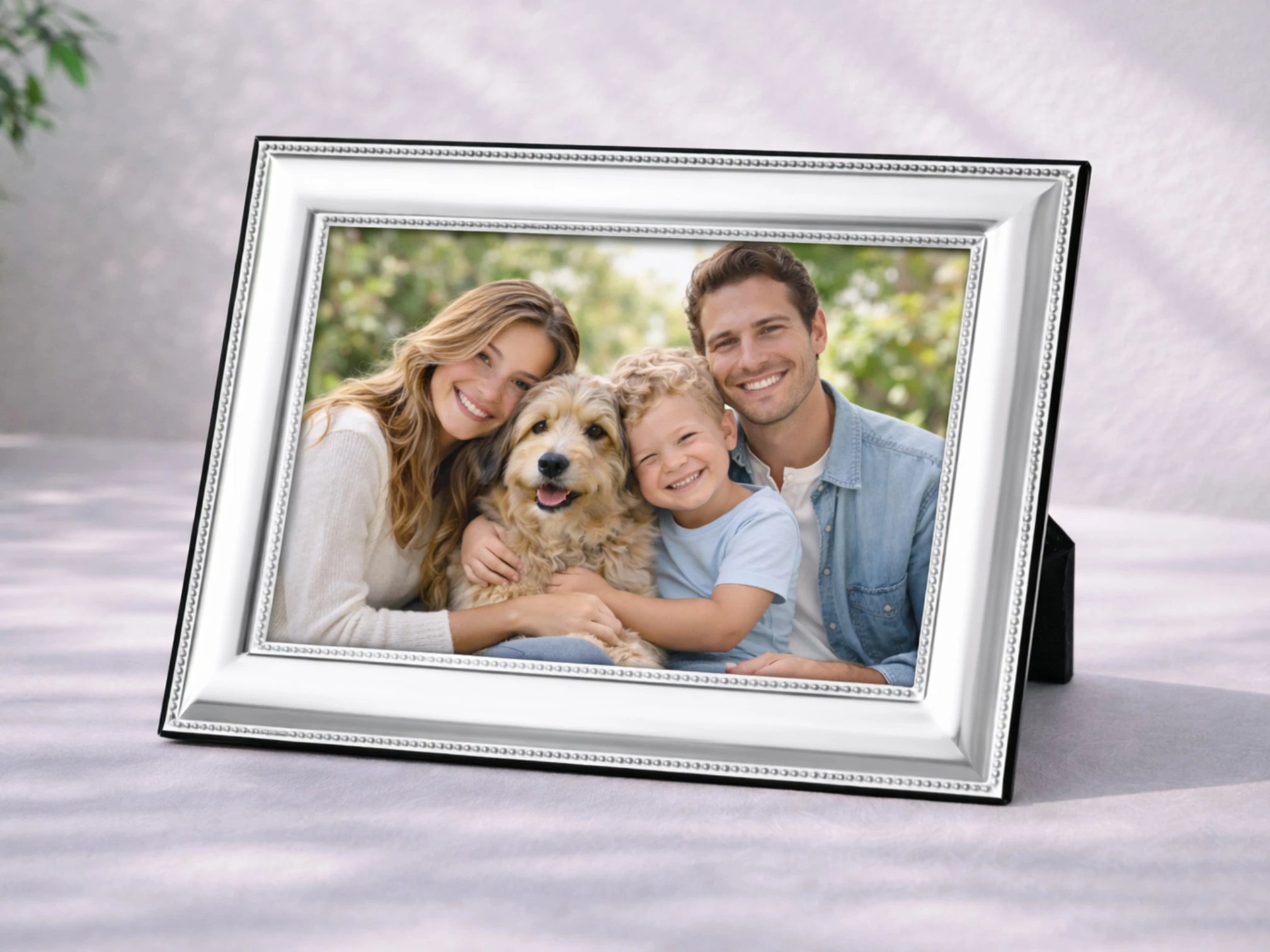 Fotorahmen Montella (13x18 cm), edel versilbert, anlaufgeschützt, mit Holzdekor-Rücken