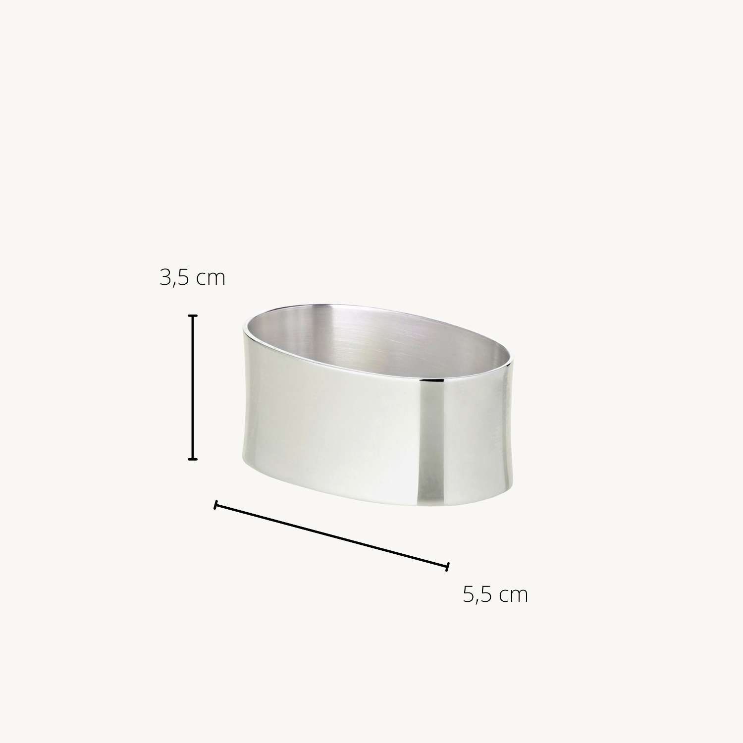 Serviettenring Liscio (Länge 5,5 cm), oval, Echtsilber 925/000