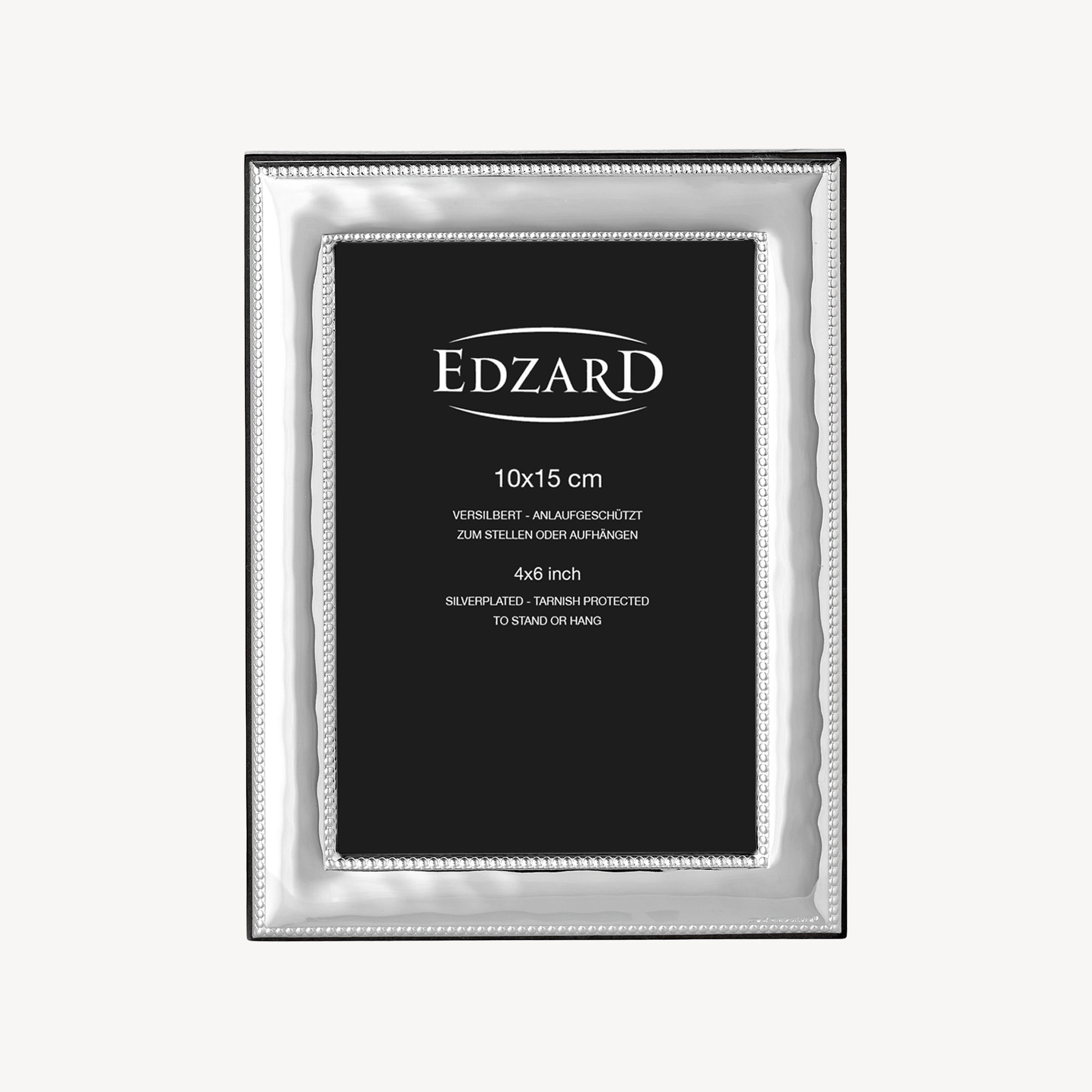 Fotorahmen Montella (10x15 cm), edel versilbert, anlaufgeschützt, mit Holzdekor-Rücken