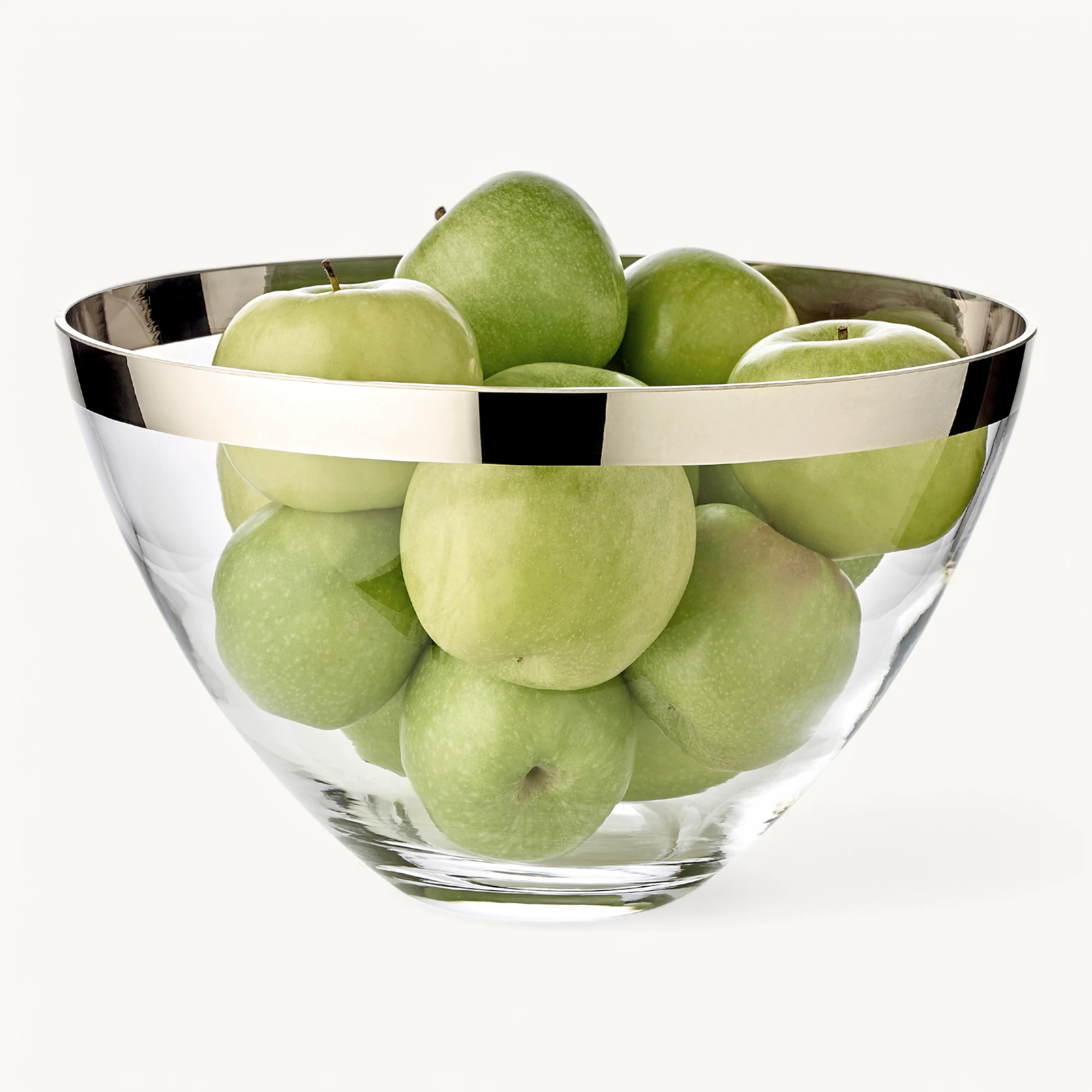 Schale Holly (Ø 30 cm), mundgeblasenes Kristallglas mit Platinrand Schale Holly (Ø 30 cm), mundgeblasenes Kristallglas mit Platinrand