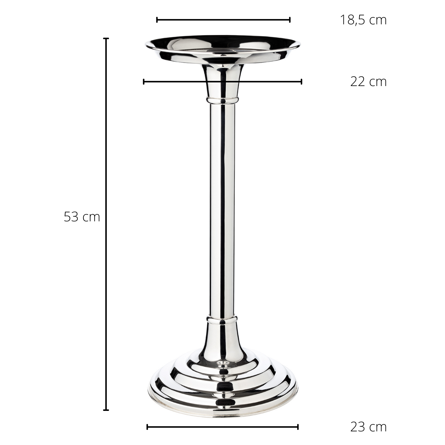 Sektkühlständer Champagne (Höhe 53 cm, Ø 18 cm), schwerversilbert