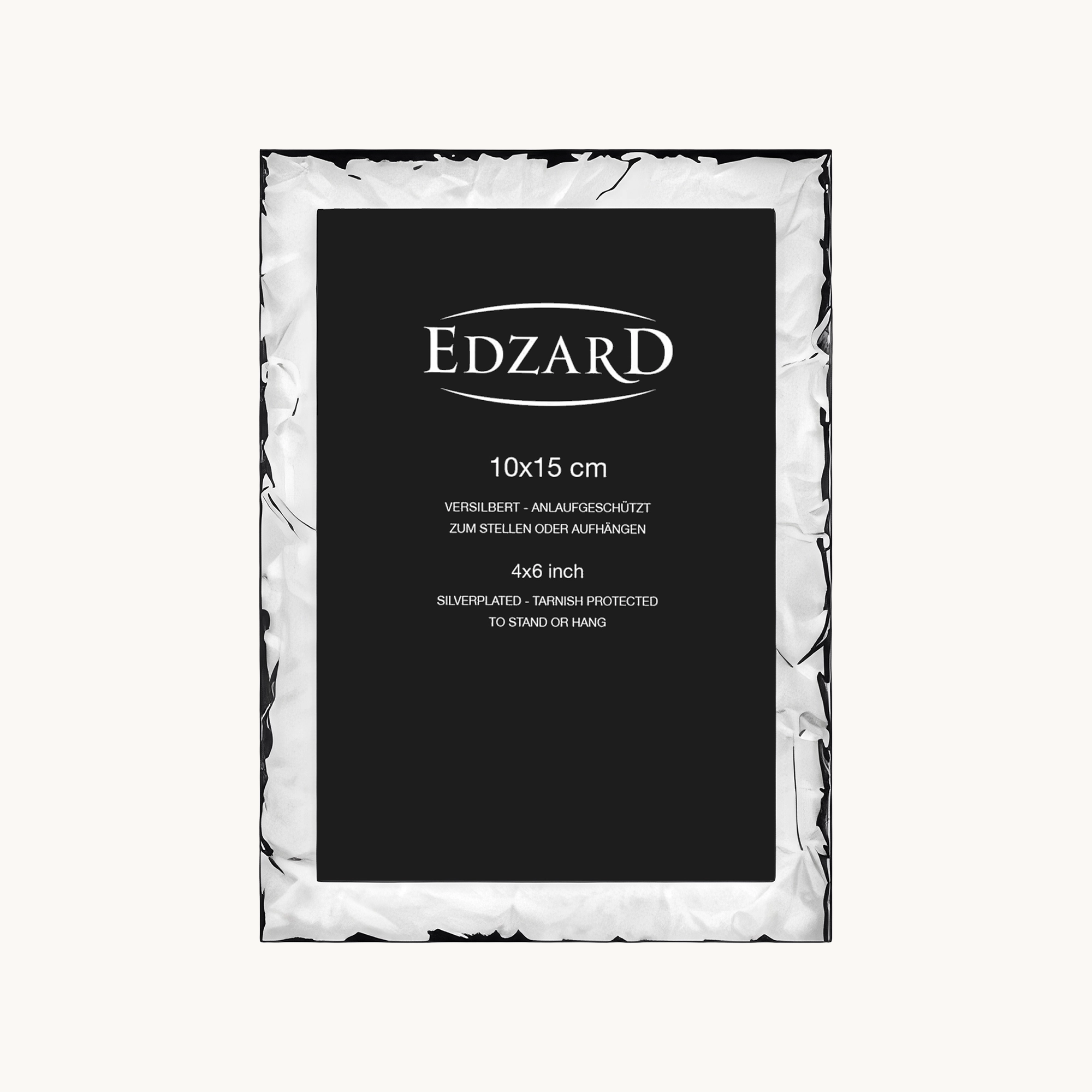 Fotorahmen Carpino (10x15 cm), edel versilbert, anlaufgeschützt, mit Holzdekor-Rücken