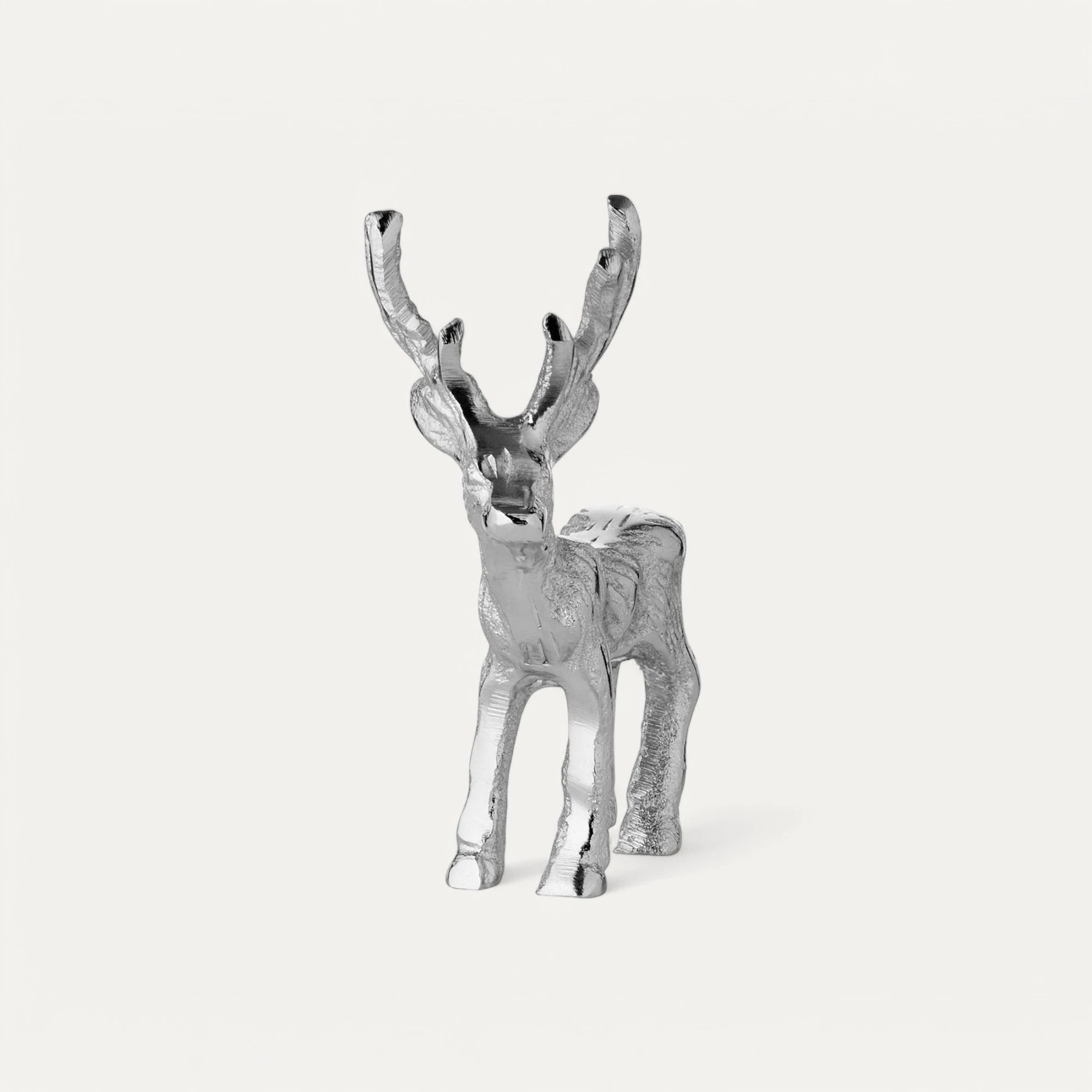SALE 2er Set Dekofigur Hirsch Malik (Höhe 11 cm), Aluminium vernickelt, silberfarben, Weihnachtsdeko SALE 2er Set Dekofigur Hirsch Malik (Höhe 11 cm), Aluminium vernickelt, silberfarben, Weihnachtsdeko
