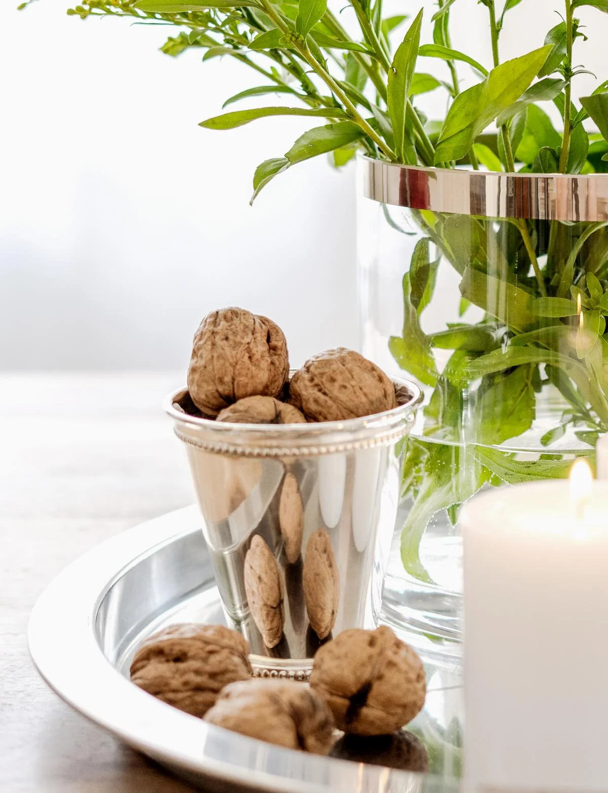 Vase Perla  (Höhe 11 cm, Ø 9 cm), silberfarben, mit Perlenrand, schwerversilbert Vase Perla  (Höhe 11 cm, Ø 9 cm), silberfarben, mit Perlenrand, schwerversilbert