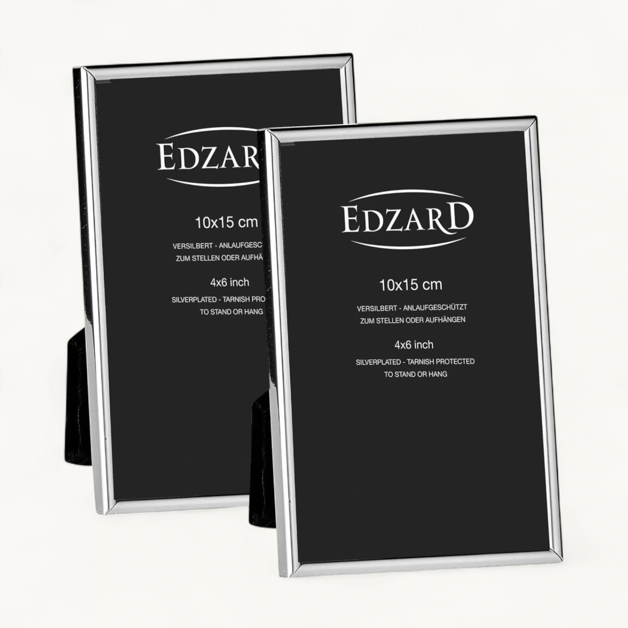 2er Set Bilderrahmen Genua (10x15 cm), edel versilbert, anlaufgeschützt