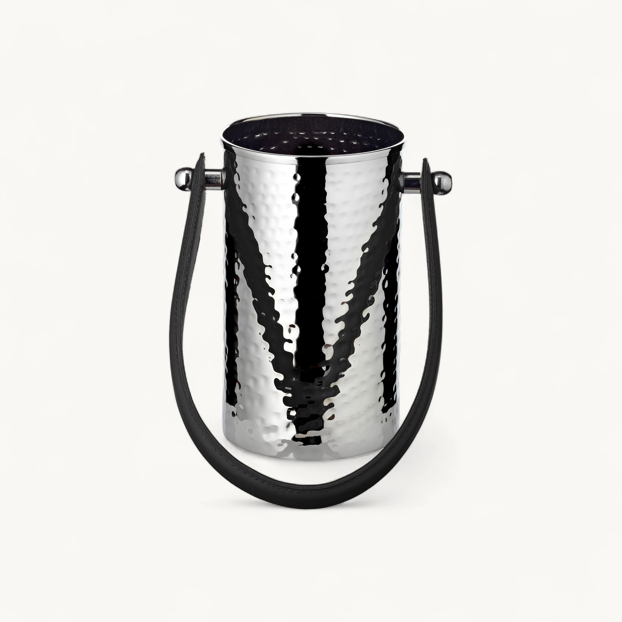 Flaschenkühler Gavin (H 18,5 cm, Ø 11 cm), gehämmert, Edelstahl, vernickelt