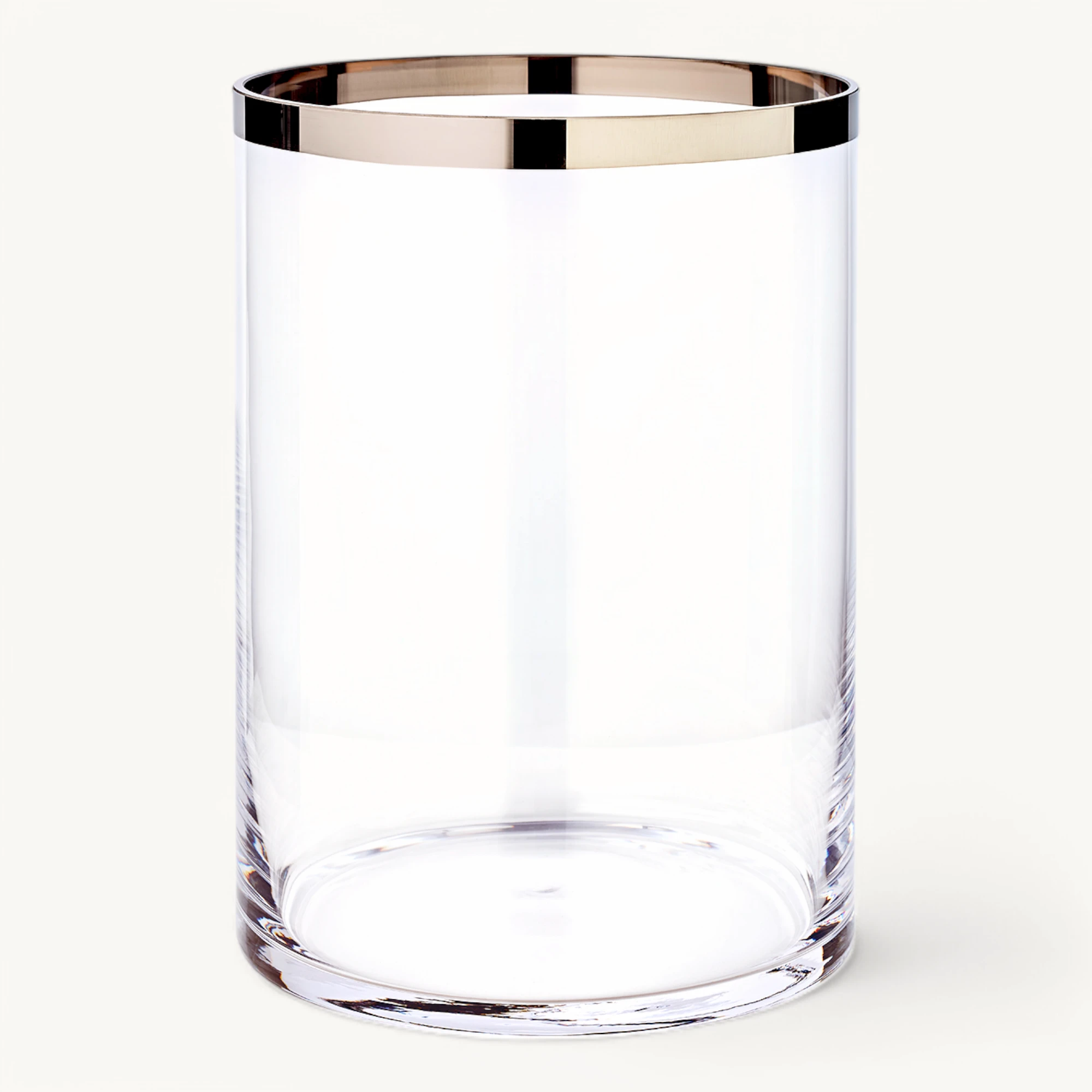 Windlicht Molly (Höhe 25 cm), mundgeblasenes Kristallglas mit Platinrand
