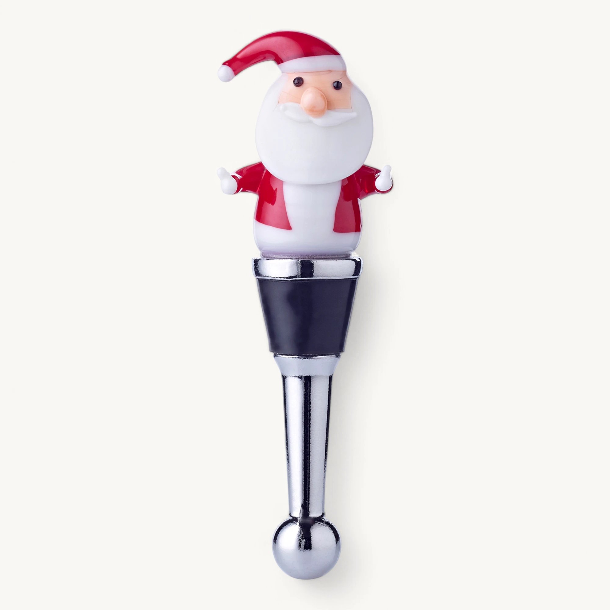 Flaschenverschluss Santa (Höhe 11 cm) für Champagner, Wein und Sekt, Muranoglas-Art, Handarbeit