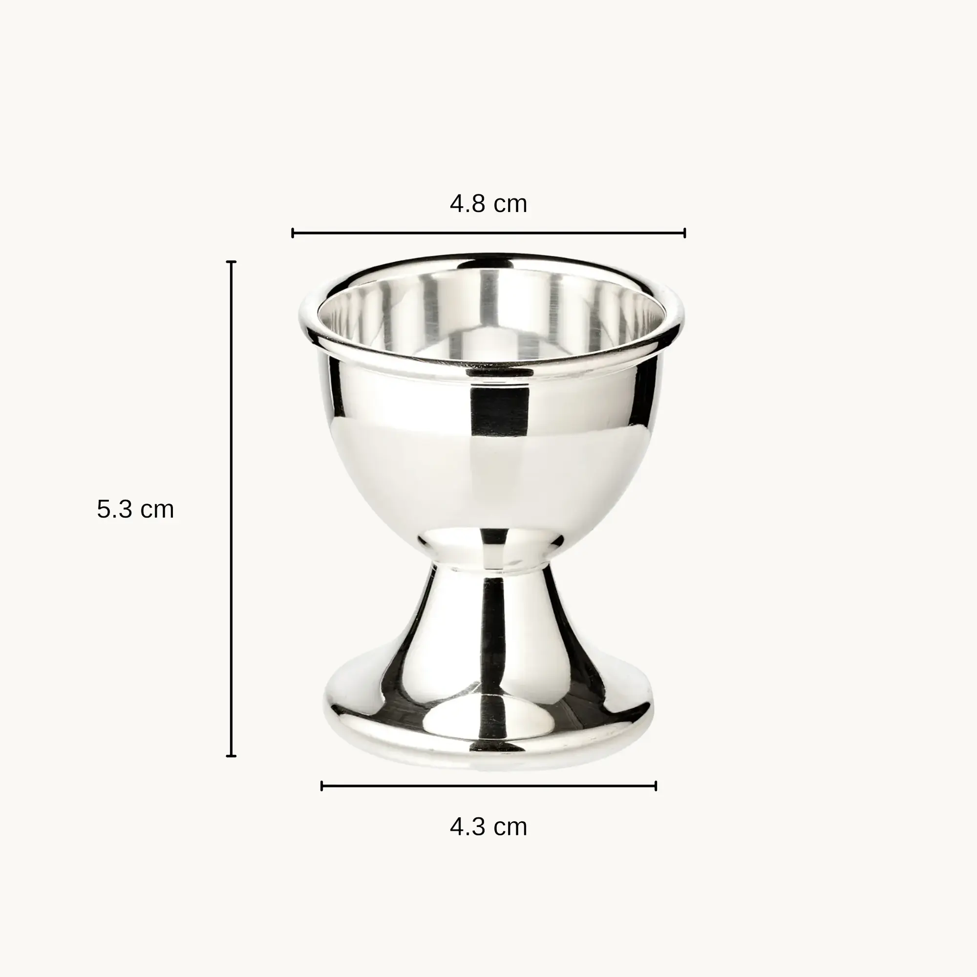 Eierbecher Classo (Höhe 5 cm), klassische Form, schwerversilbert