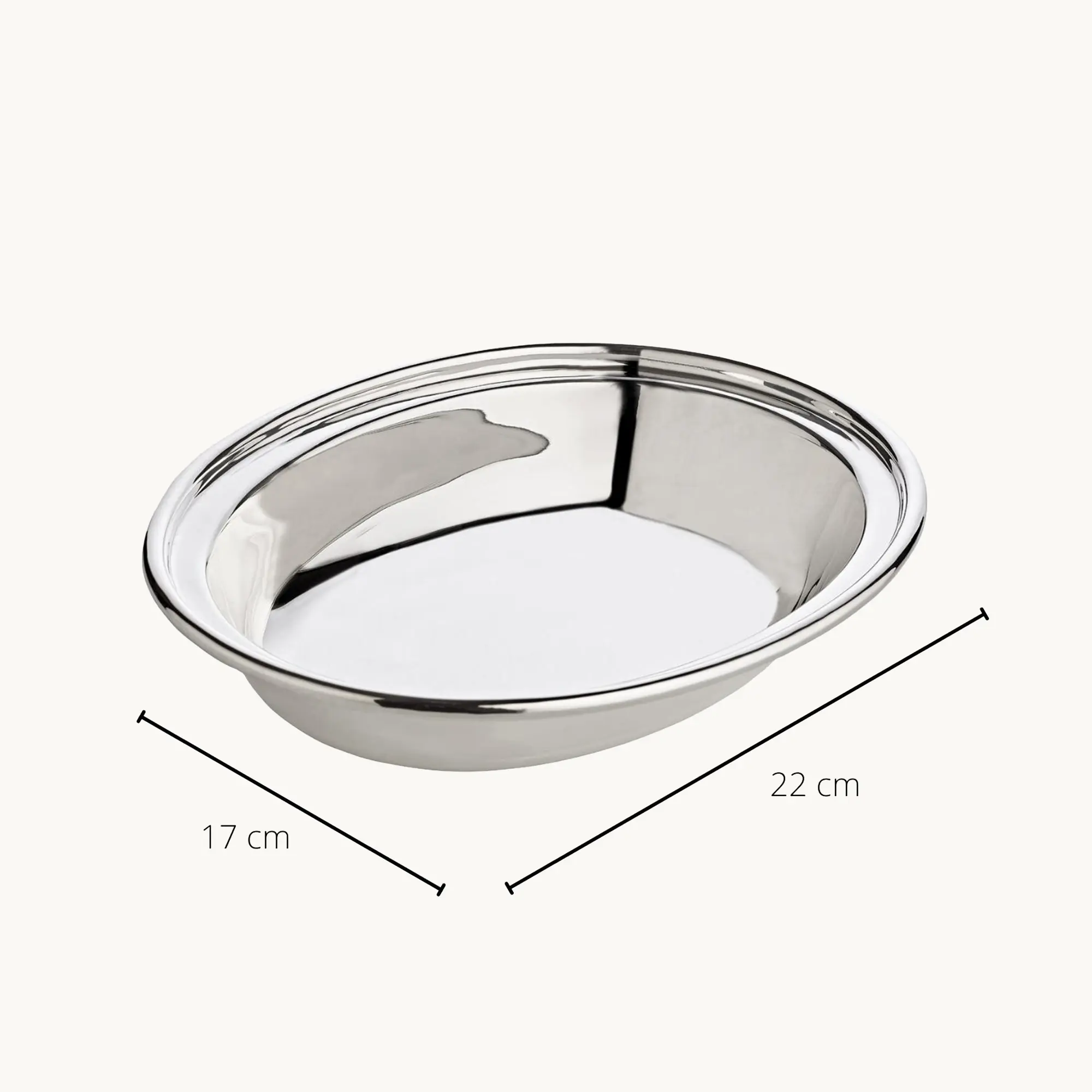 Schale Olympia (16 cm x 22 cm), oval, silberfarben, schwerversilbert