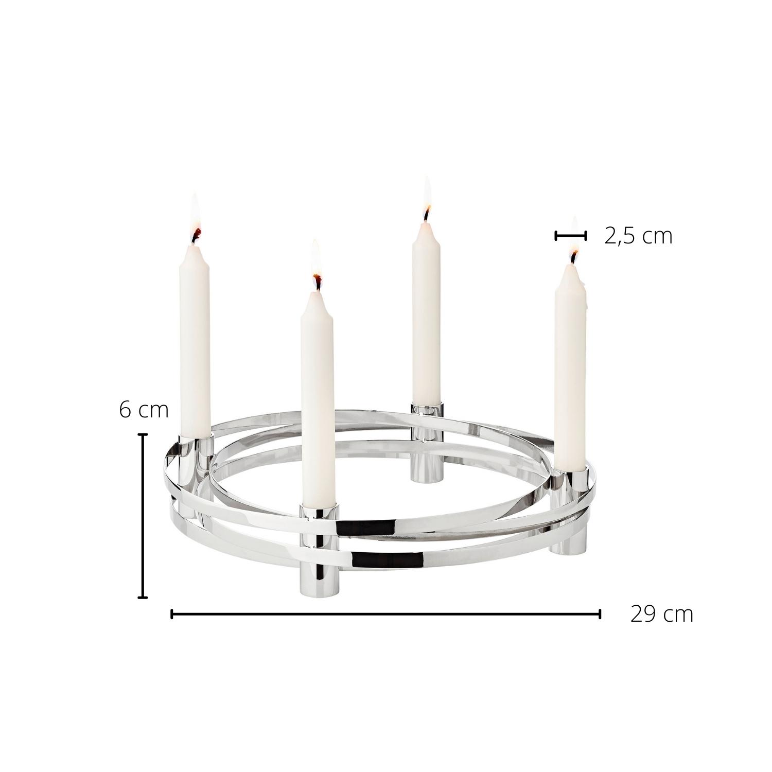 Adventskranz Avia (ø 29 cm), Edelstahl hochglanzpoliert, silberfarben