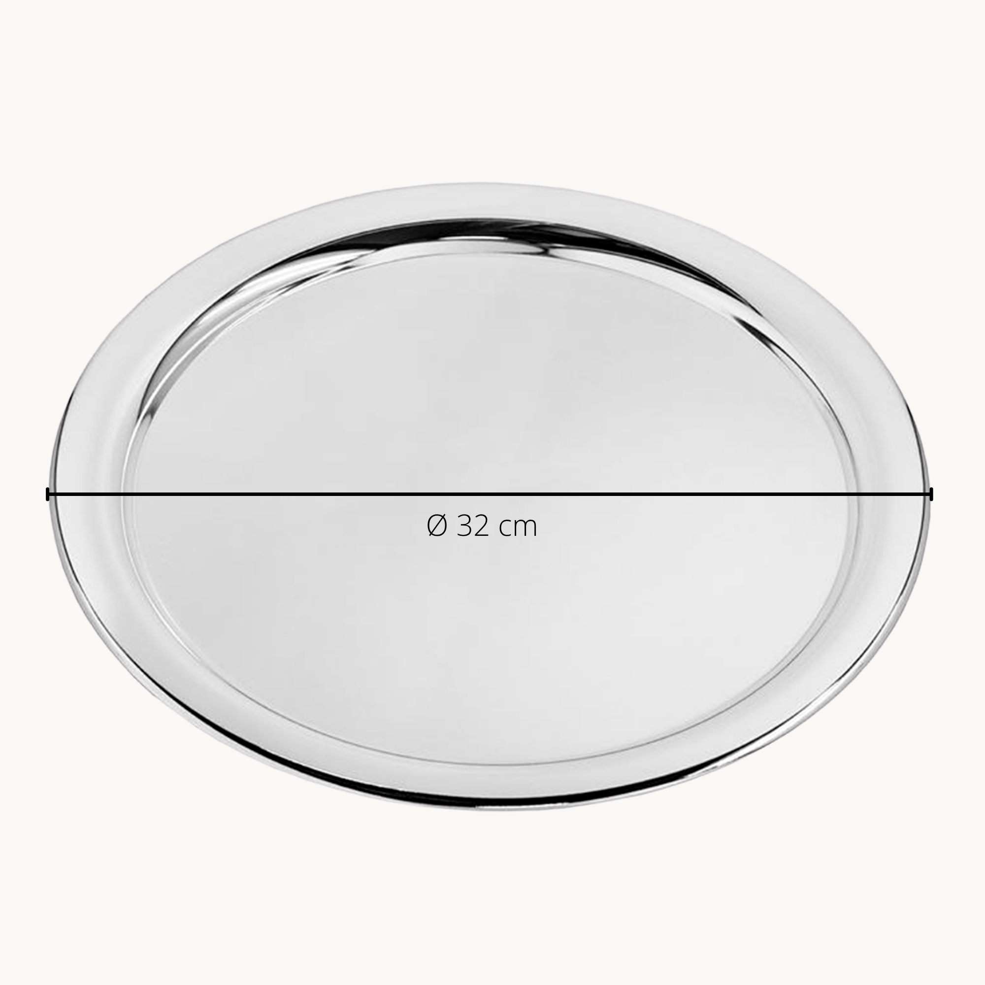 Tablett Porto (Ø 32 cm), rund, edel versilbert, anlaufgeschützt