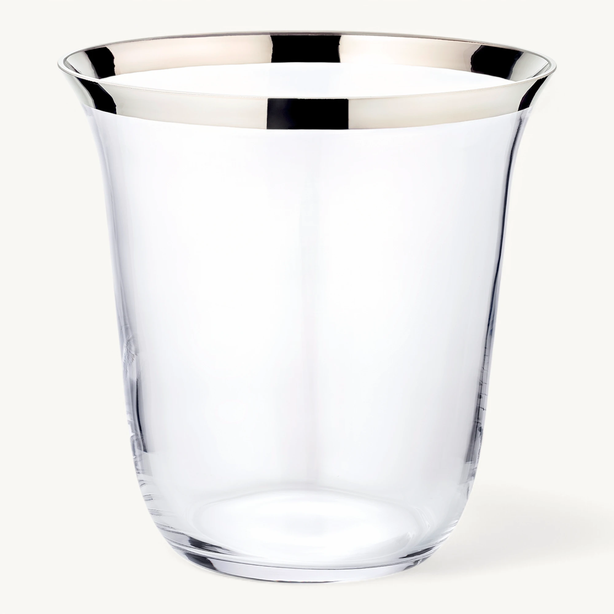 Flaschenkühler Toby (Höhe 23 cm, Ø 23 cm), mundgeblasenes Kristallglas, Platinrand
