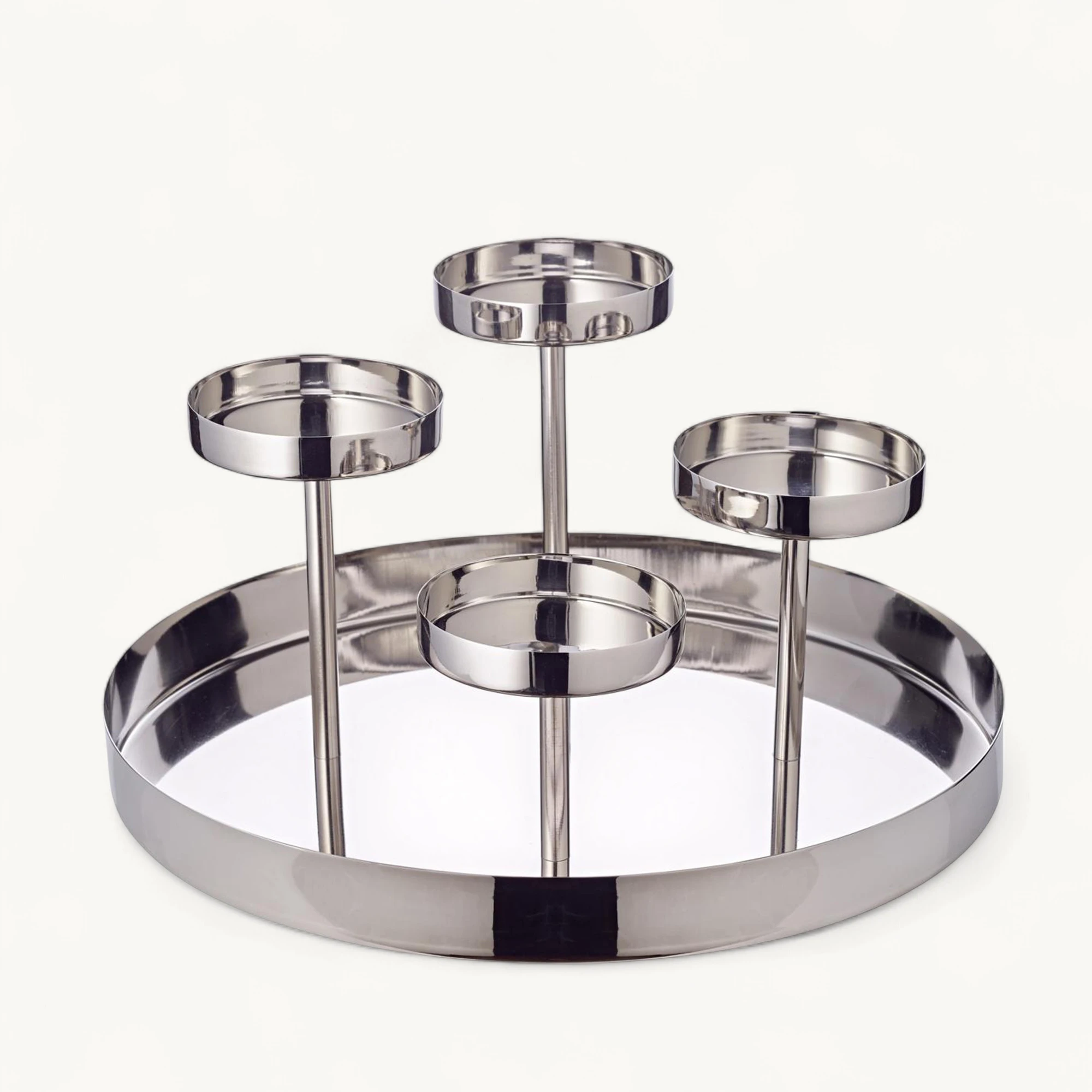 Kerzenleuchter Marbella (Höhe 17 cm), silberfarben, Edelstahl vernickelt, für Stumpenkerzen Kerzenleuchter Marbella (Höhe 17 cm), silberfarben, Edelstahl vernickelt, für Stumpenkerzen