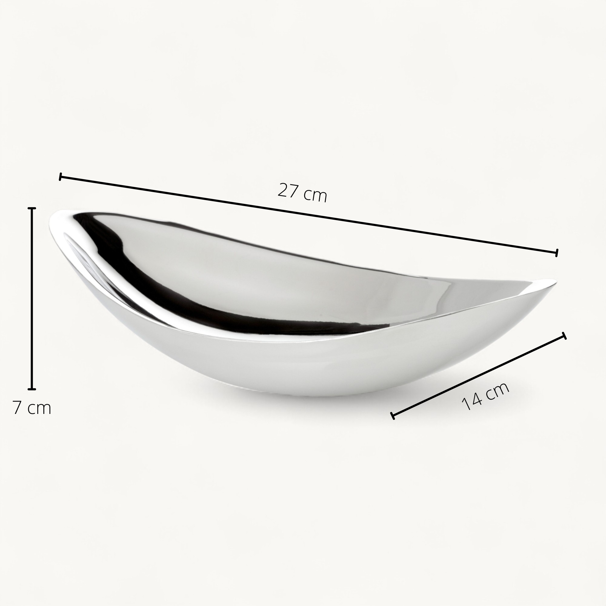 Schale Halifax (Länge 27 cm), silberfarben, hochglanzpoliert, Edelstahl