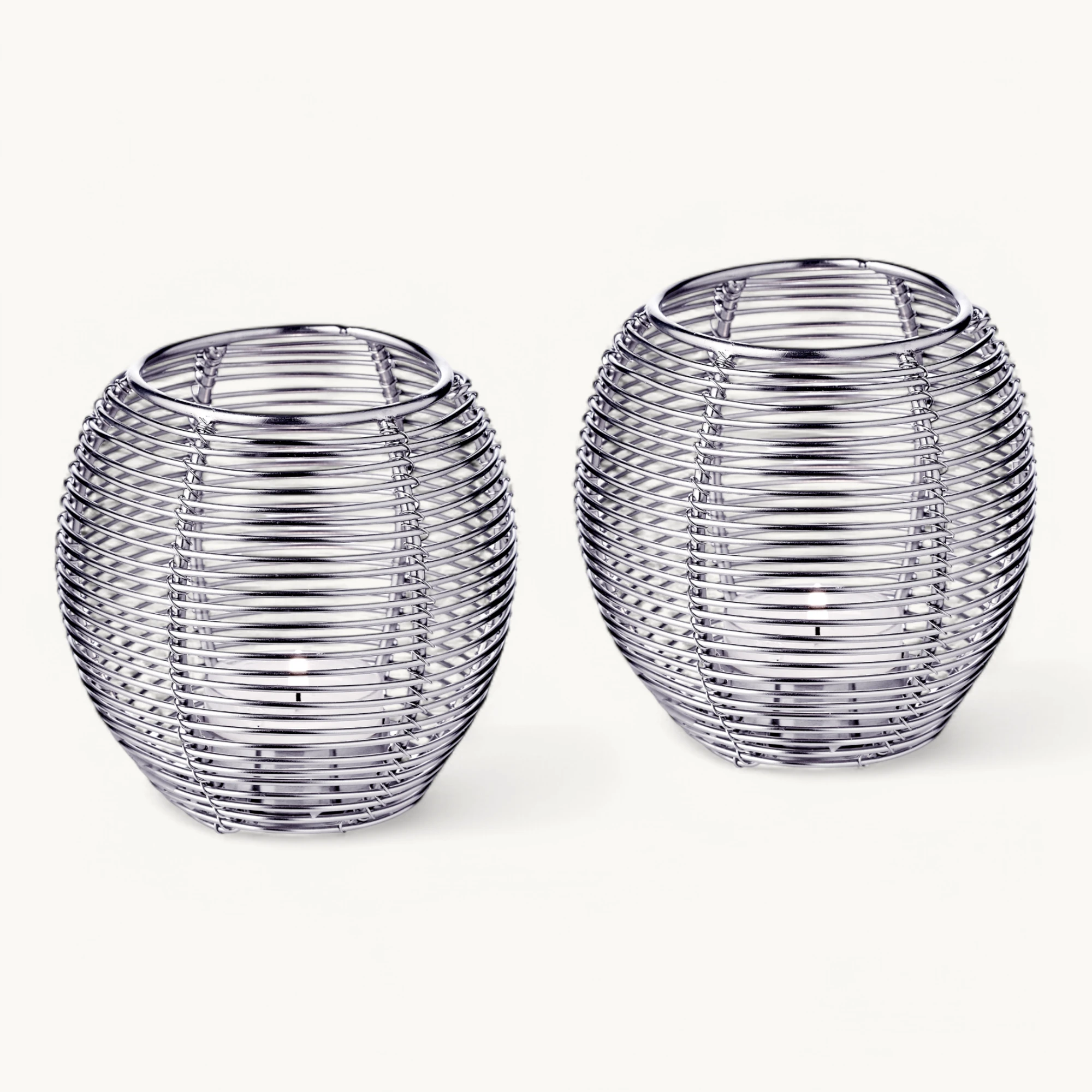 SALE 2er-Set Windlicht Susi (Höhe 10 cm), silberfarben, vernickelter Edelstahl